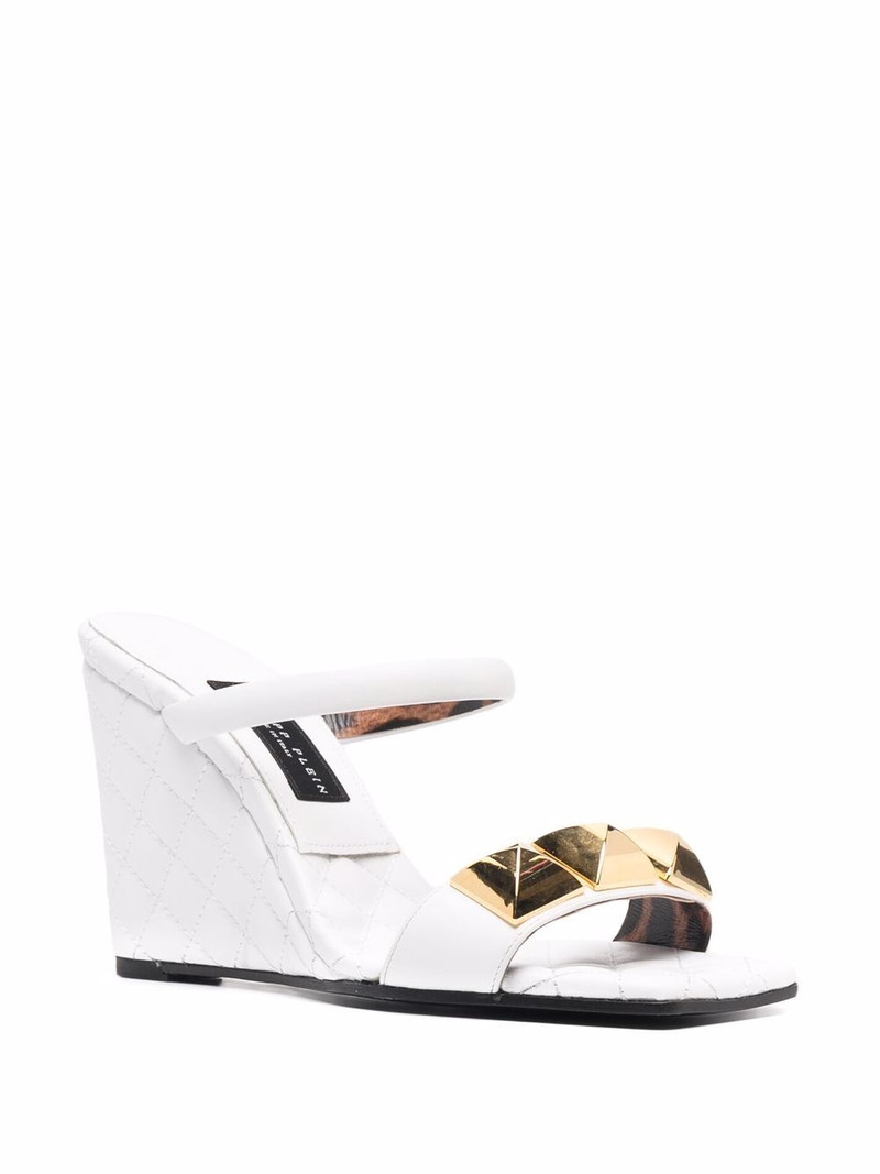 PHILIPP PLEIN Matelasse leather wedges outlook