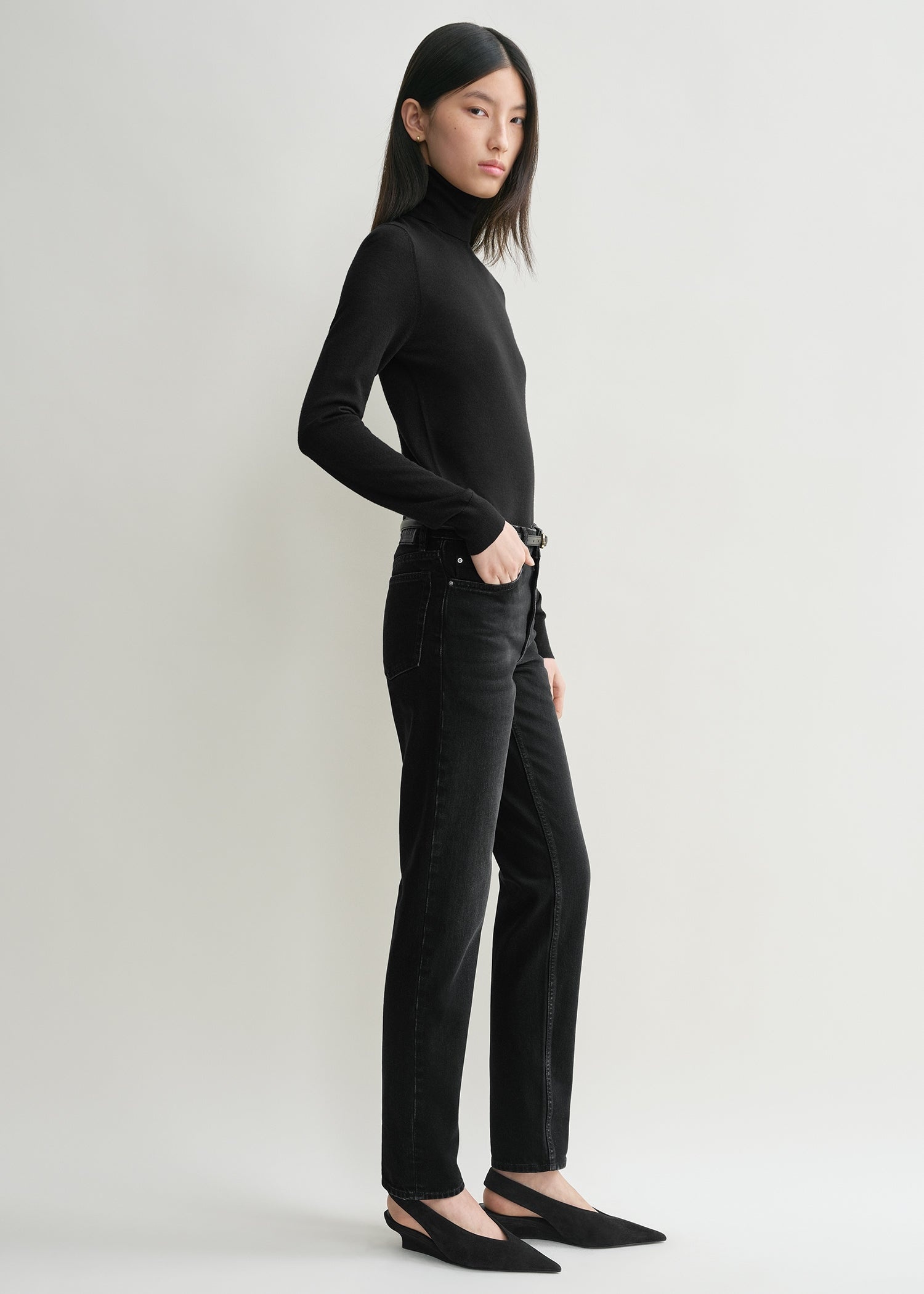 Low taper denim faded black - 3