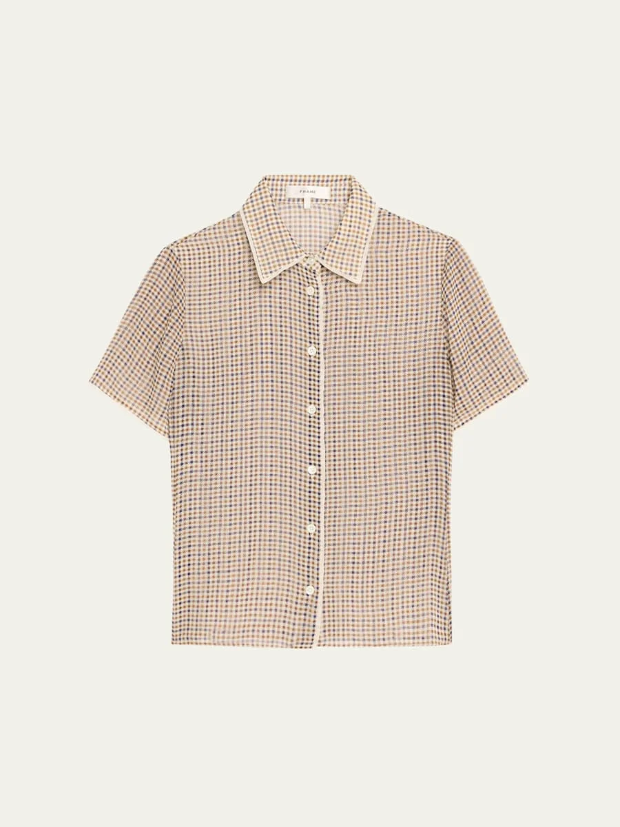 The Houndstooth Silk Blouse - 1