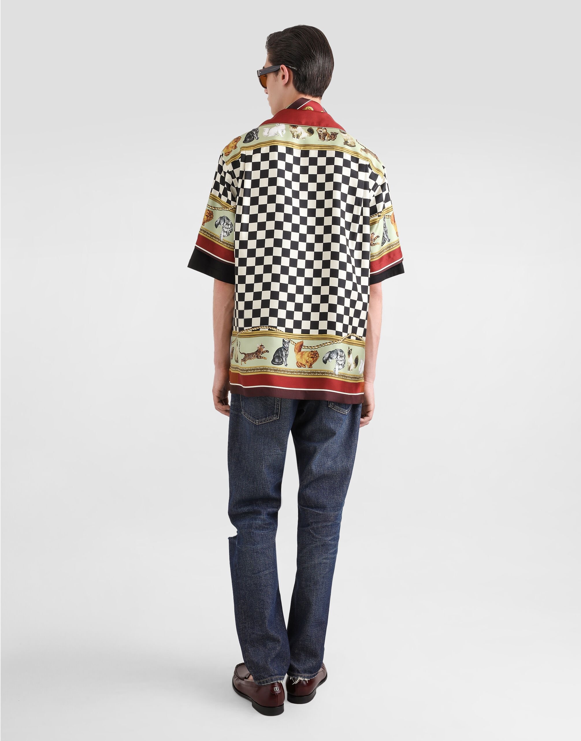 Silk shirt with cat print - 3