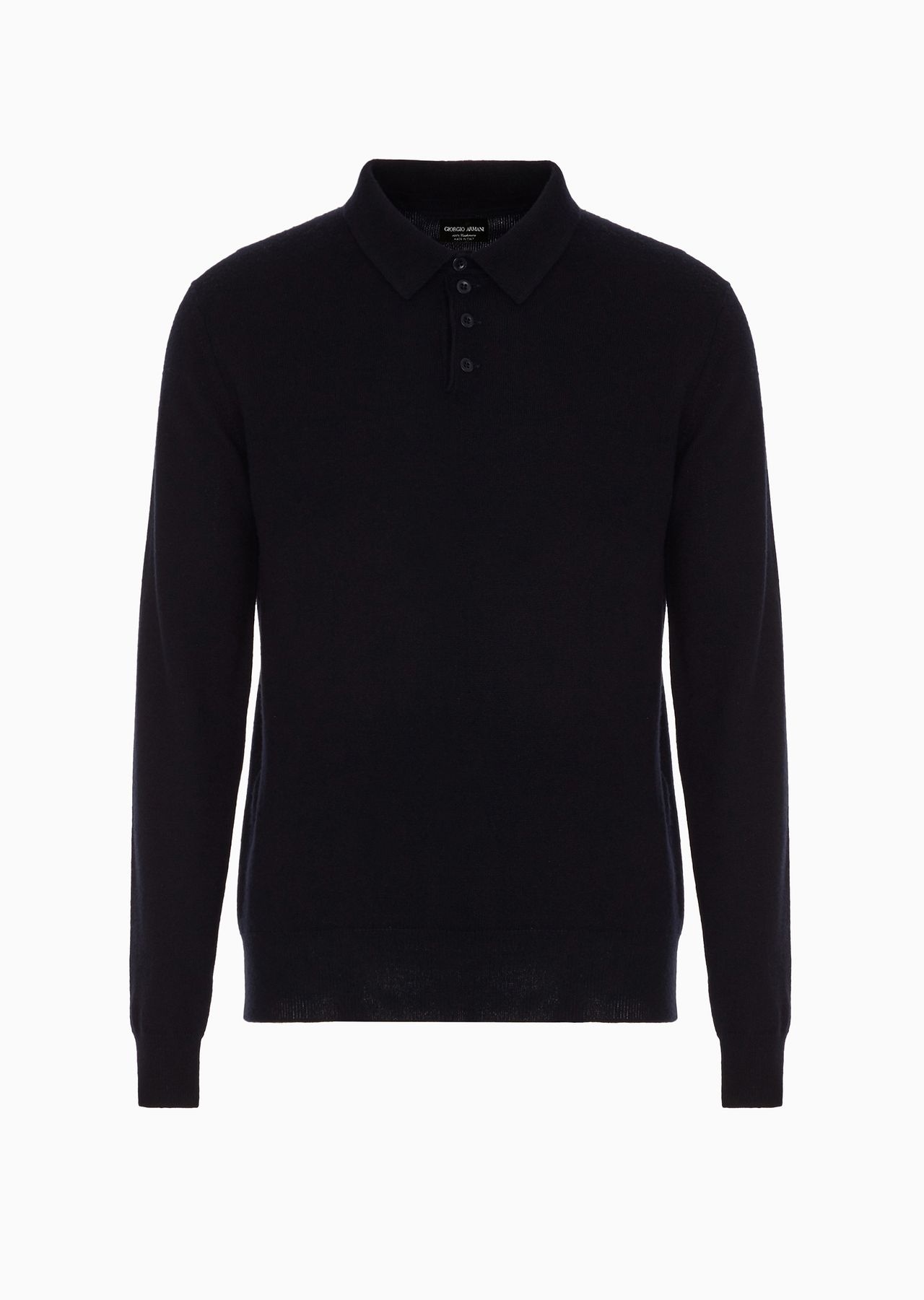 Long-sleeved, pure cashmere polo shirt - 1