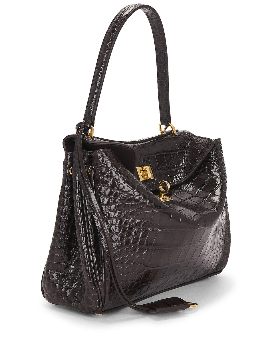 Rodeo Small Croc Embossed Top Handle Bag - 4