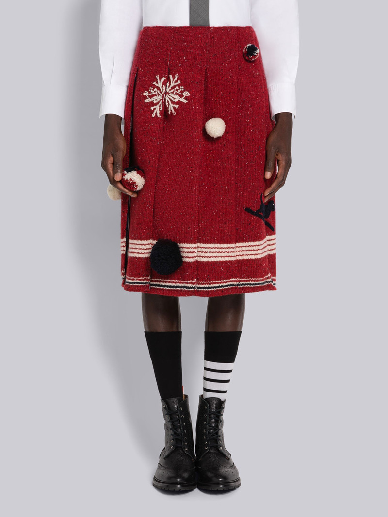 DONEGAL SKI EMBROIDERY PLEATED SKIRT 1