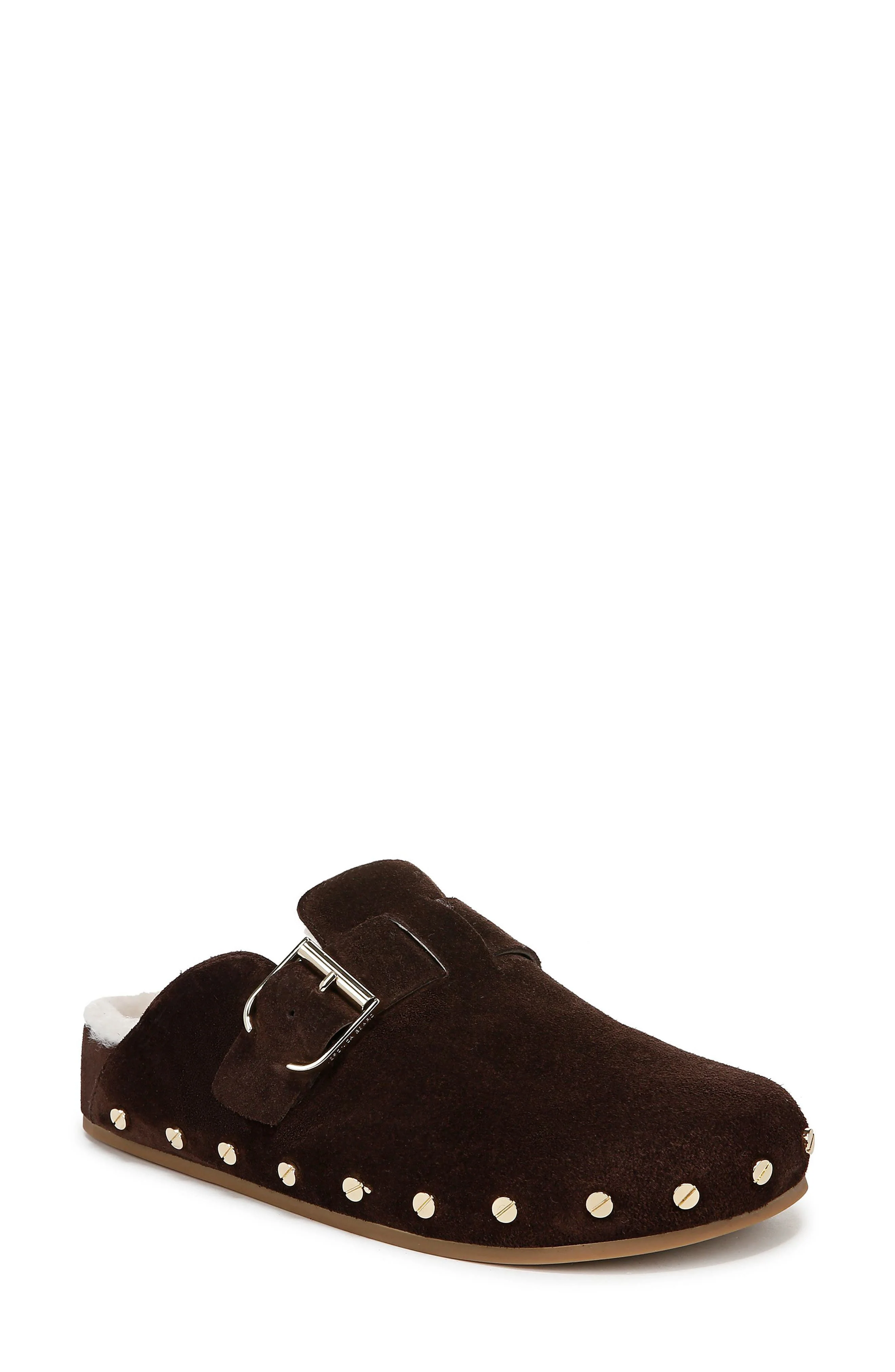 Veronica Beard Fern 2 Genuine Shearling Clog in Espresso at Nordstrom - 1
