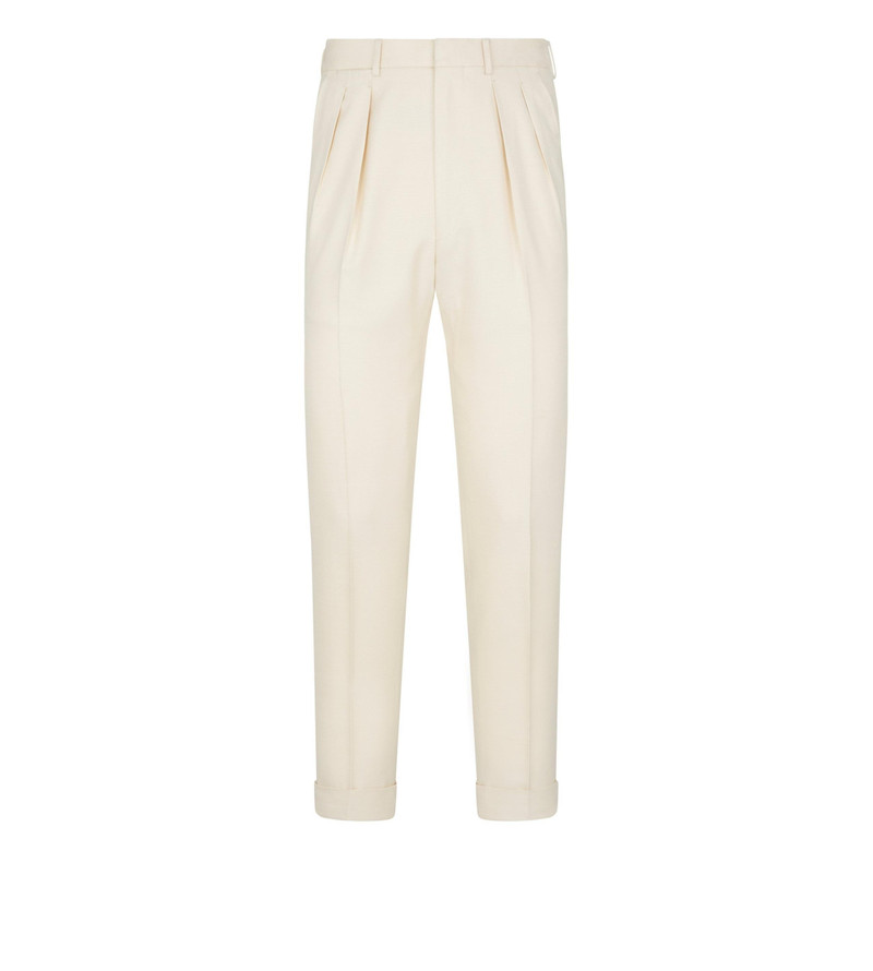 PURE SILK ATTICUS PLEAT TROUSER 1