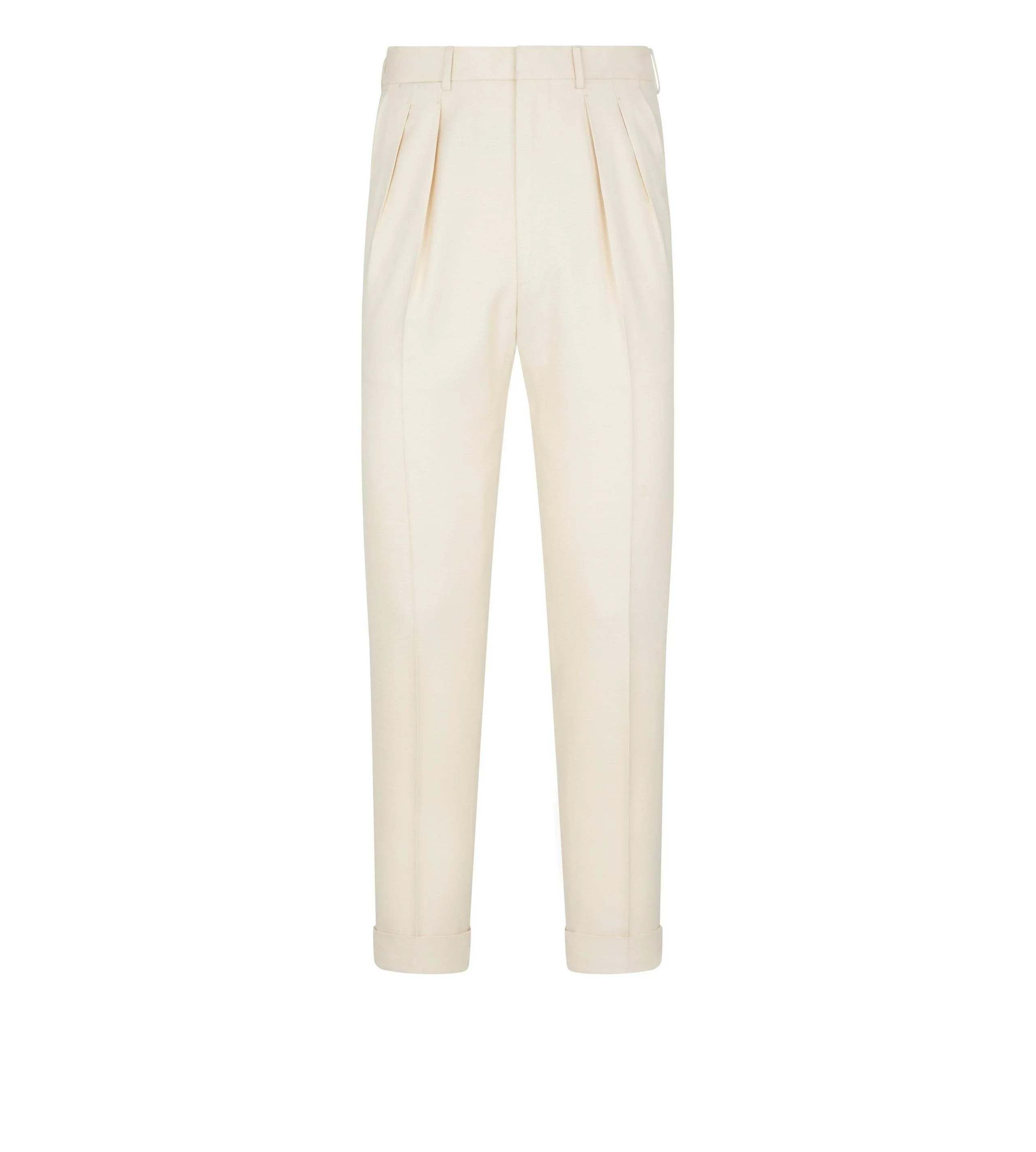 PURE SILK ATTICUS PLEAT TROUSER - 1