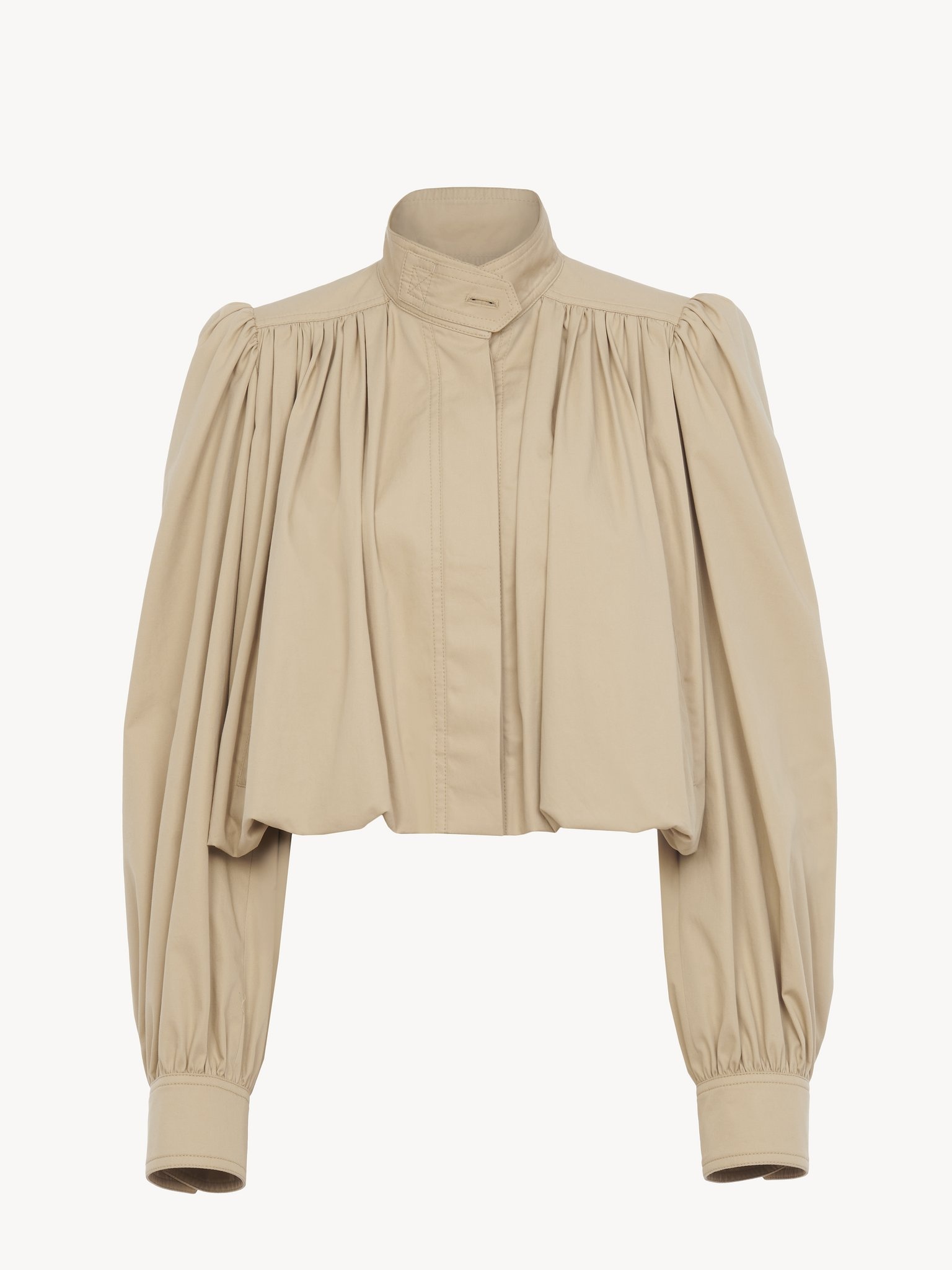 GATHERED BOULE JACKET IN COTTON GABARDINE - 2