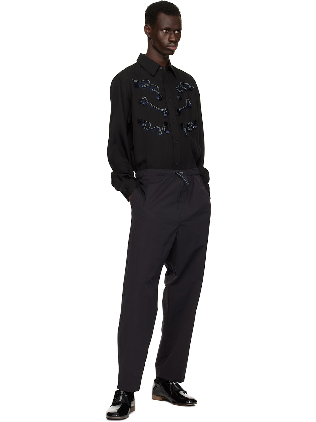 Black Acetate Twill Shirt - 5