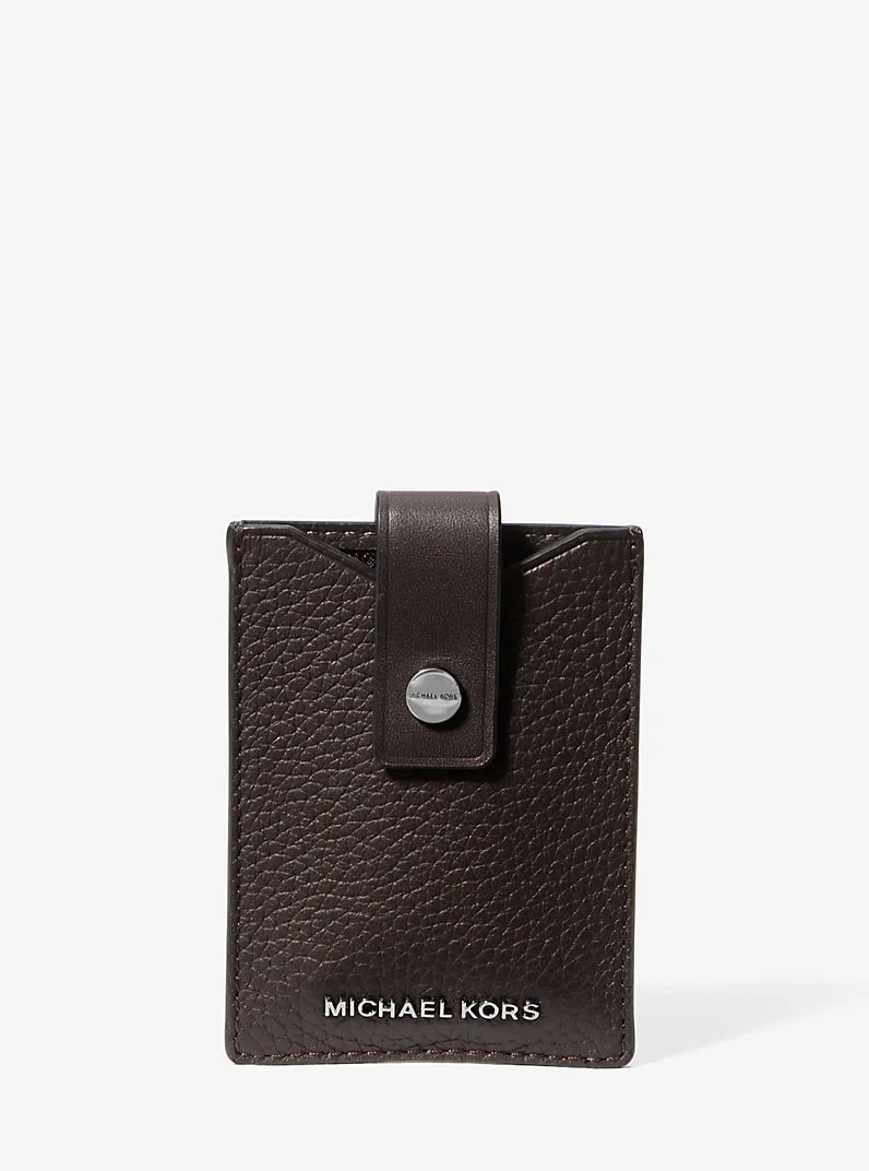 Hudson Pebbled Leather Snap Card Case - 1