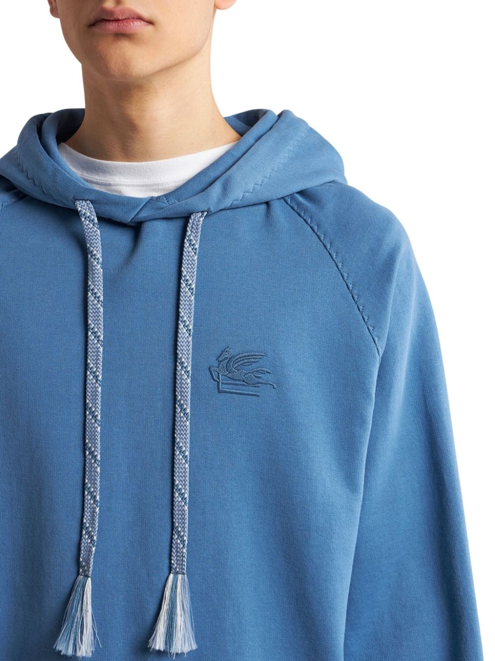 Pegaso-embroidered drawstring hoodie - 5