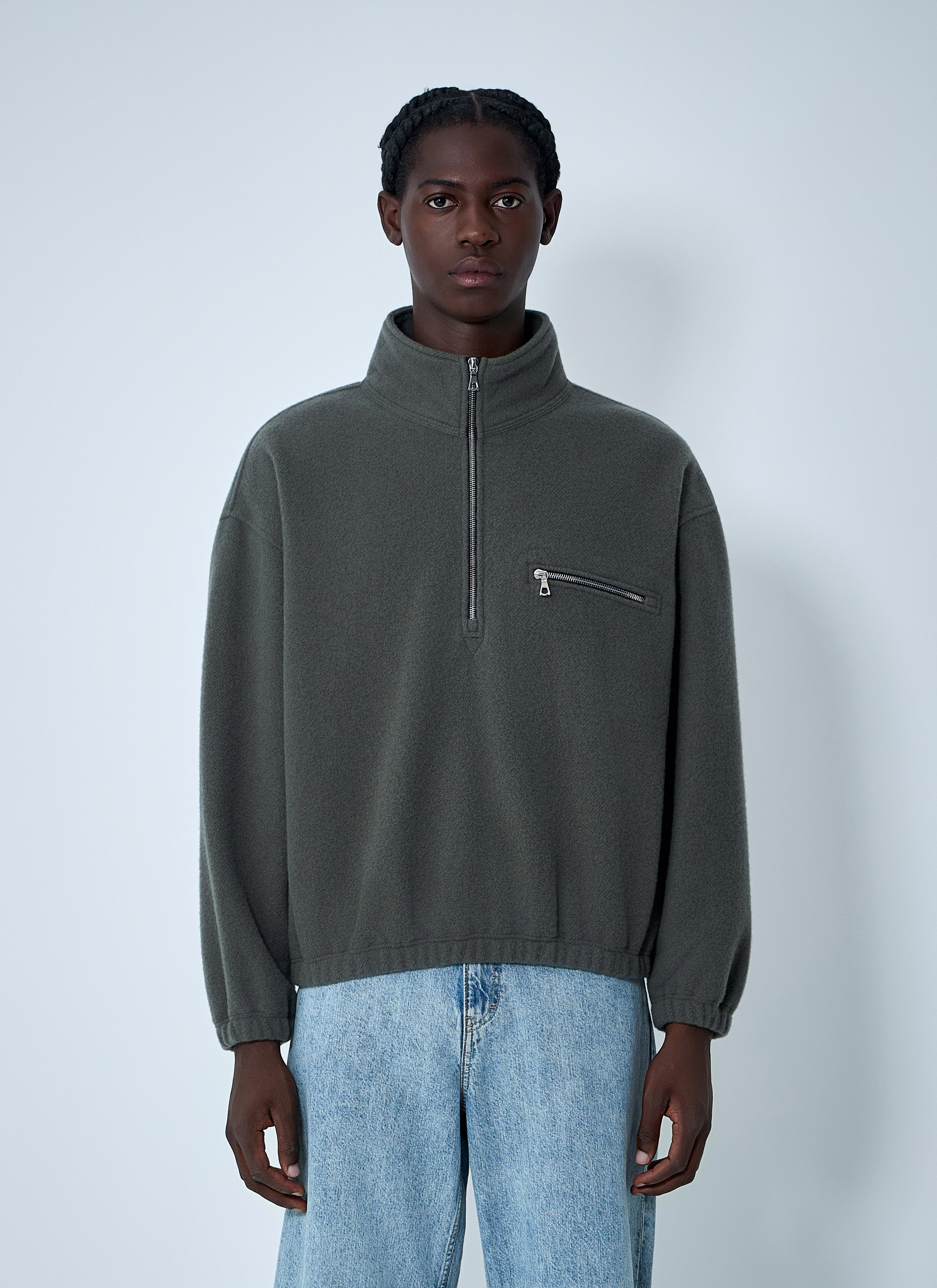 Rier Men Zip-Up Fleece Sweatshirt - 1
