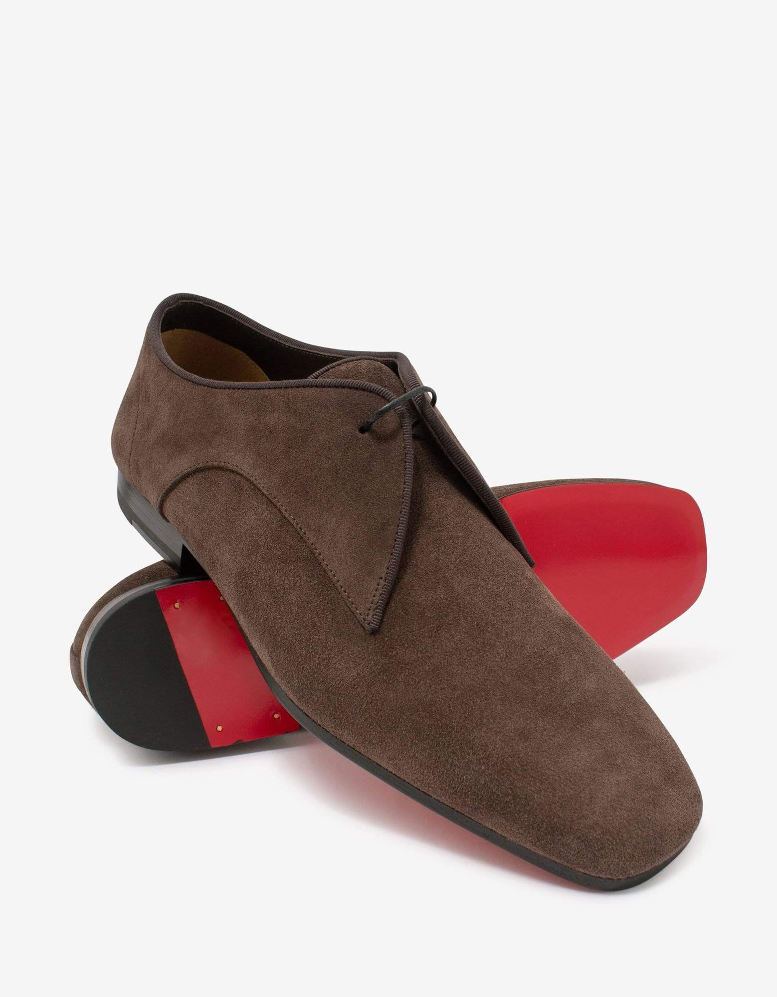 Christian Louboutin Carderby Brown Suede Leather Shoes - 7
