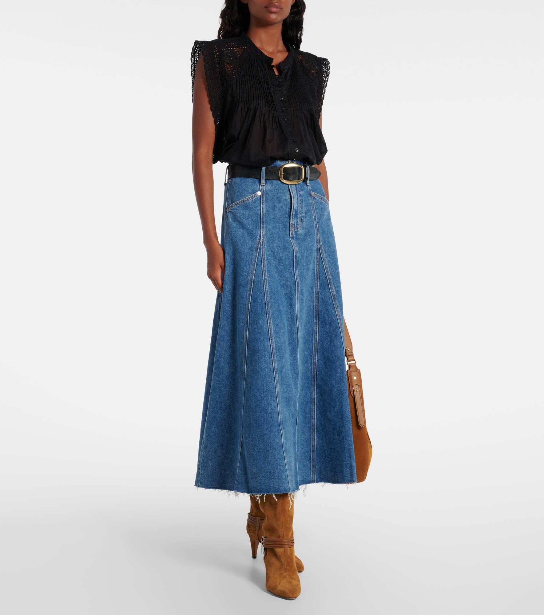 Alix denim midi skirt - 2