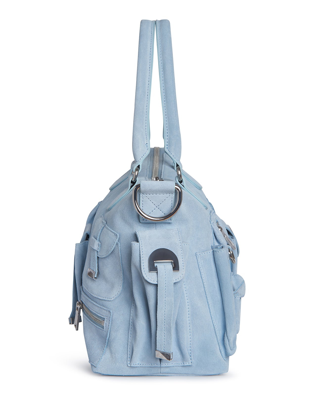 Suede Cargo Pocket Shoulder Bag - 3