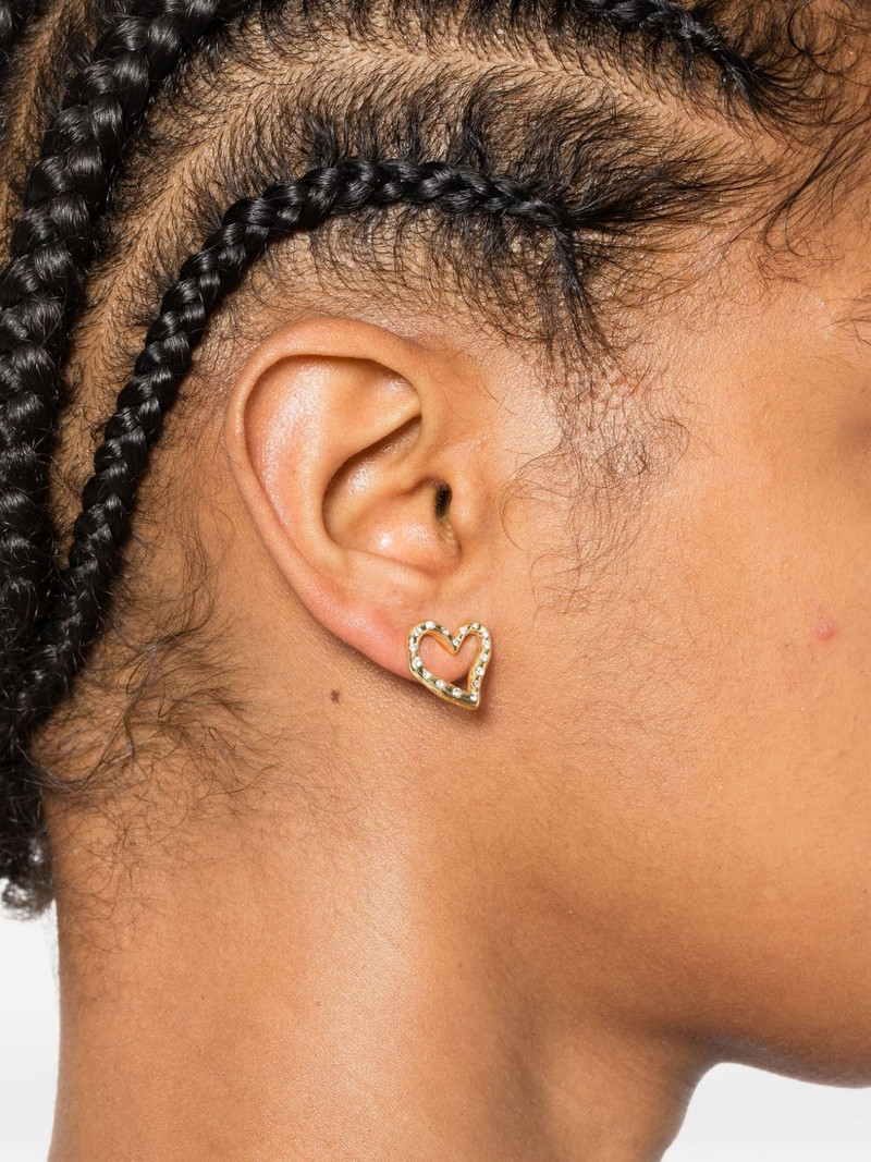 maje rhinestone-embellished heart-shaped earrings outlook