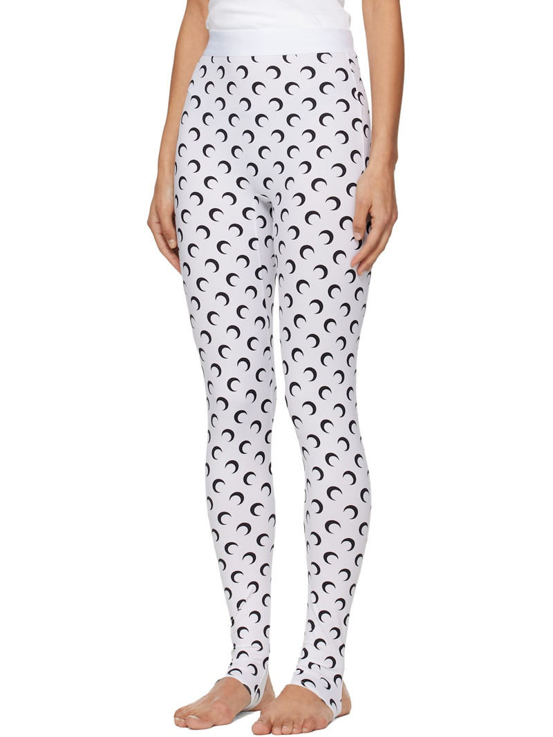 Marine Serre White Recycled Moon Jersey Stirrup Leggings outlook