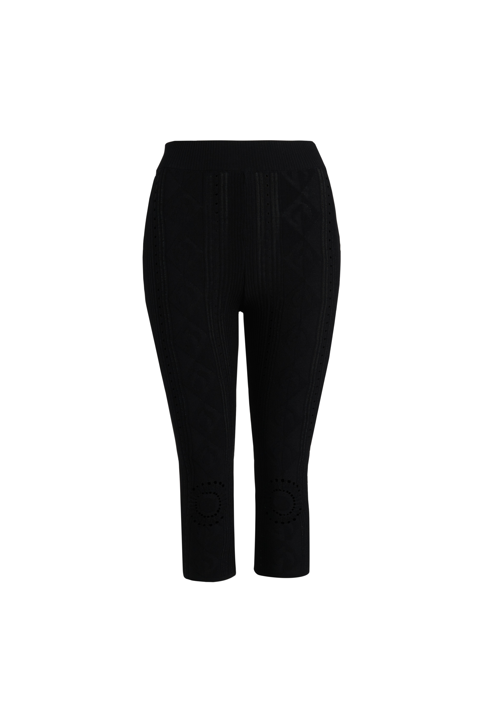 Pointelle Knitted Capri Pants - 1