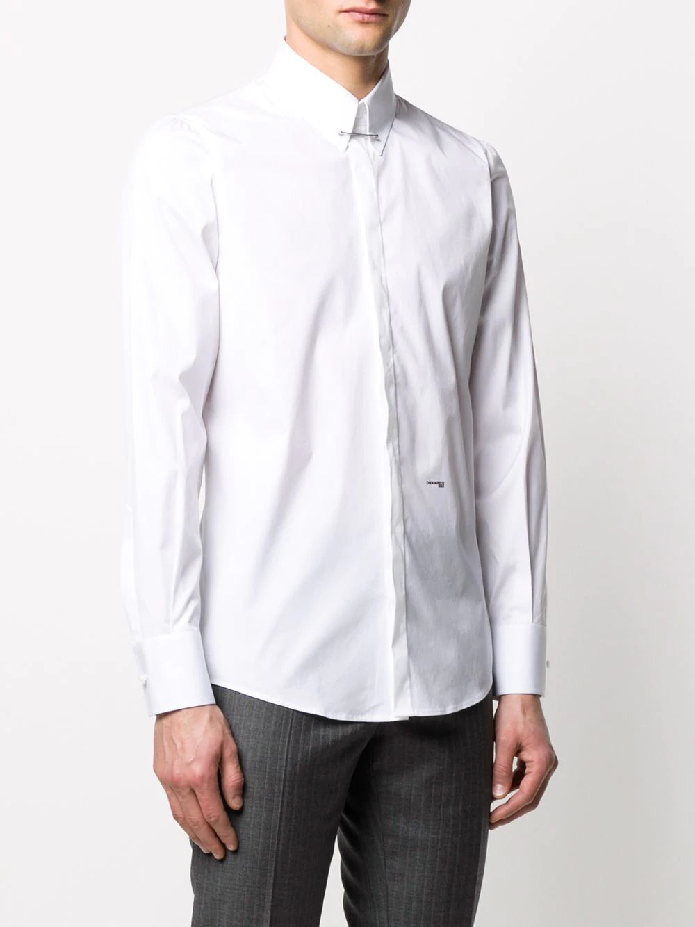 collar pin slim fit shirt - 3