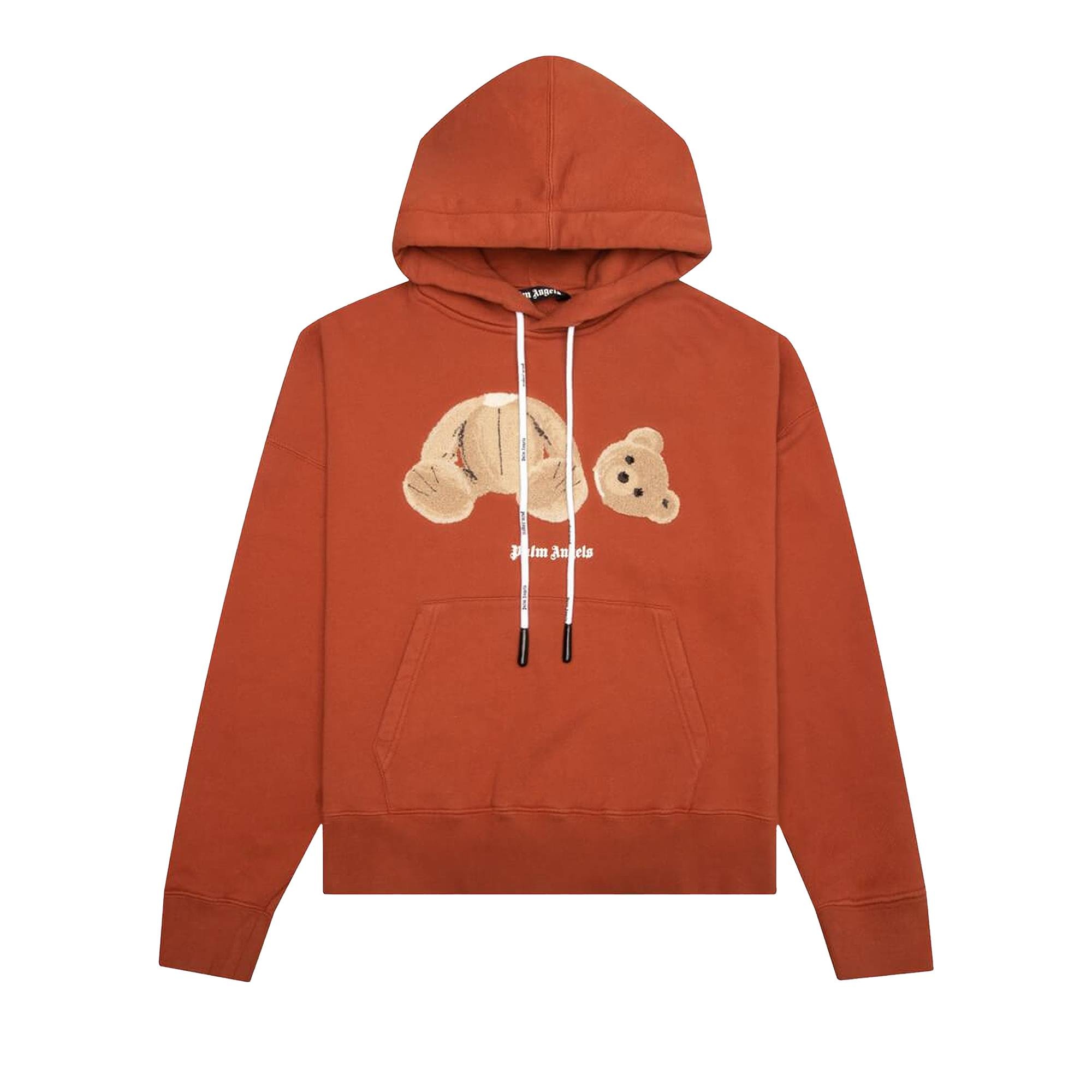 Palm Angels PA Bear Hoodie 'Red/Brown' - 1
