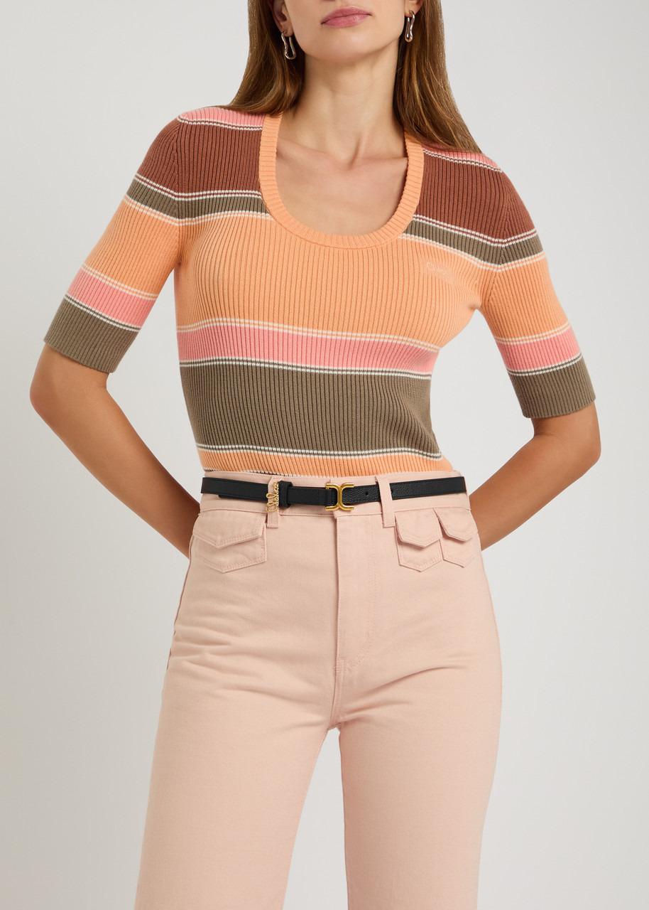 Chloe Marcie Grained-leather Belt - 2