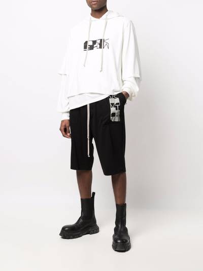 Rick Owens DRKSHDW logo-print track shorts outlook