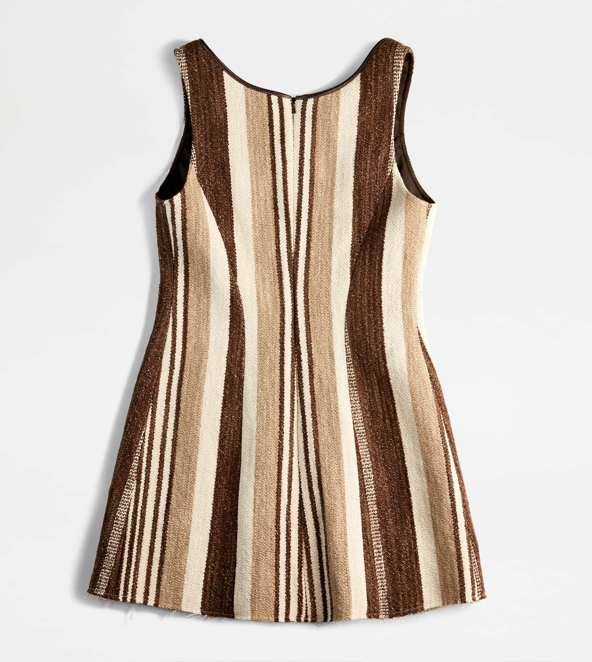 STRIPED DRESS - BROWN, BEIGE, OFF WHITE - 7