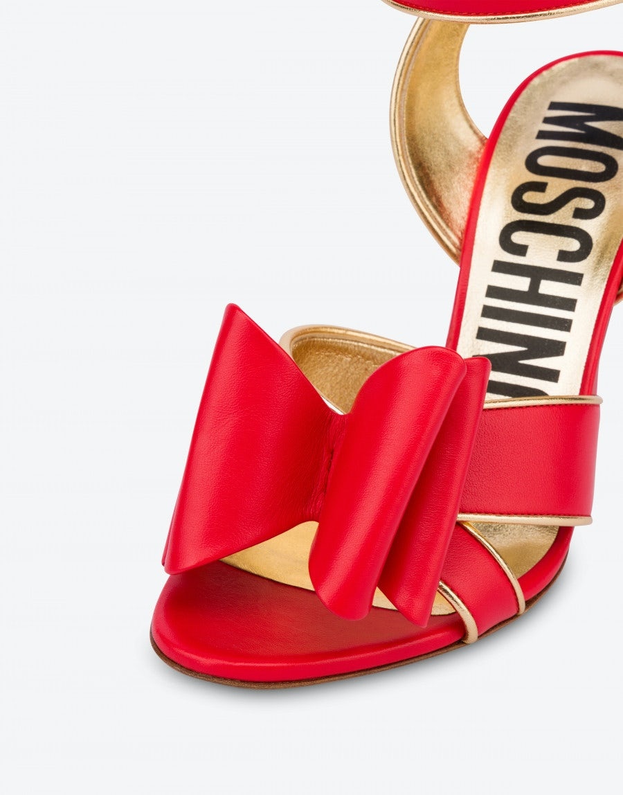 LOW BOW CALFSKIN SANDALS - 4