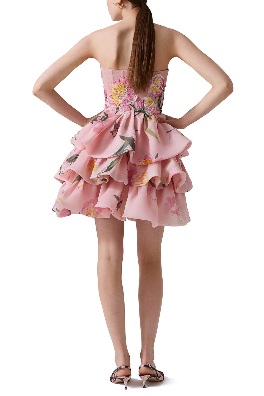 Strapless Ruffled Mini Dress - 4