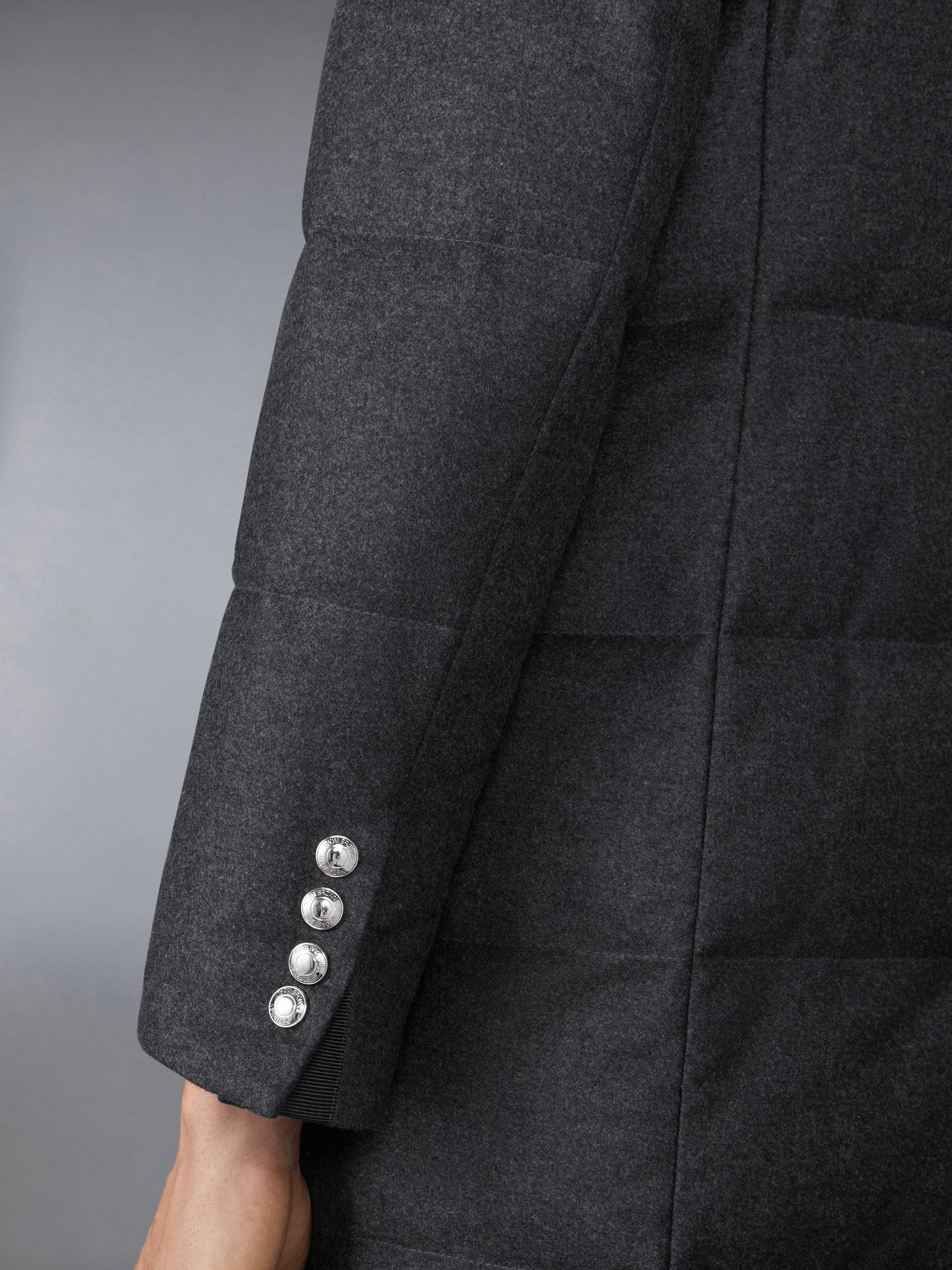 Wool Flannel Down Fill Classic Bal Collar Overcoat - 4