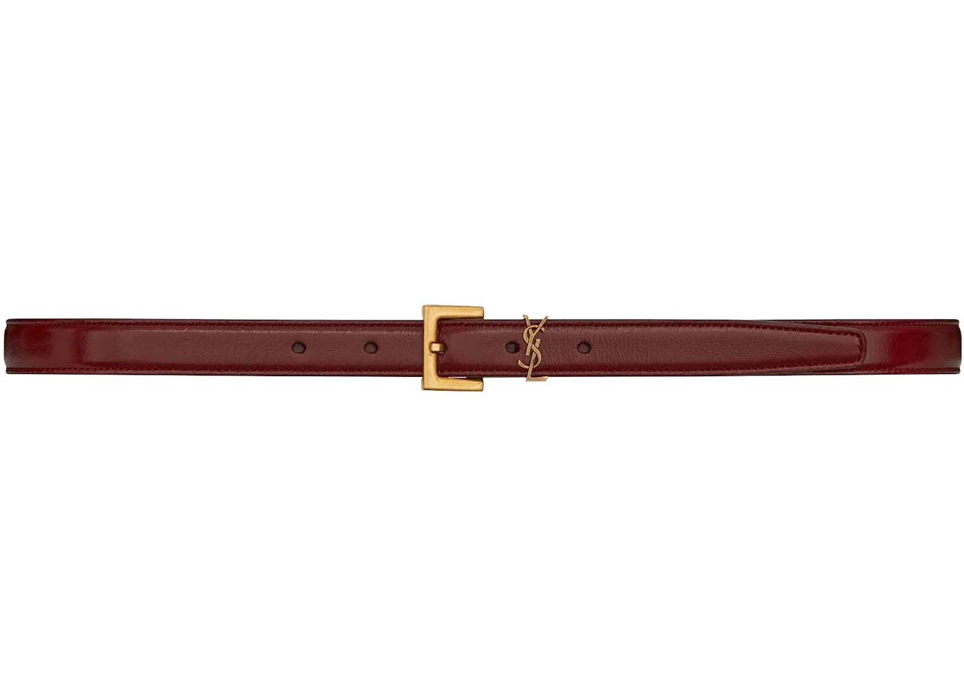 Saint Laurent Cassandre Leather Belt Red Agate - 1