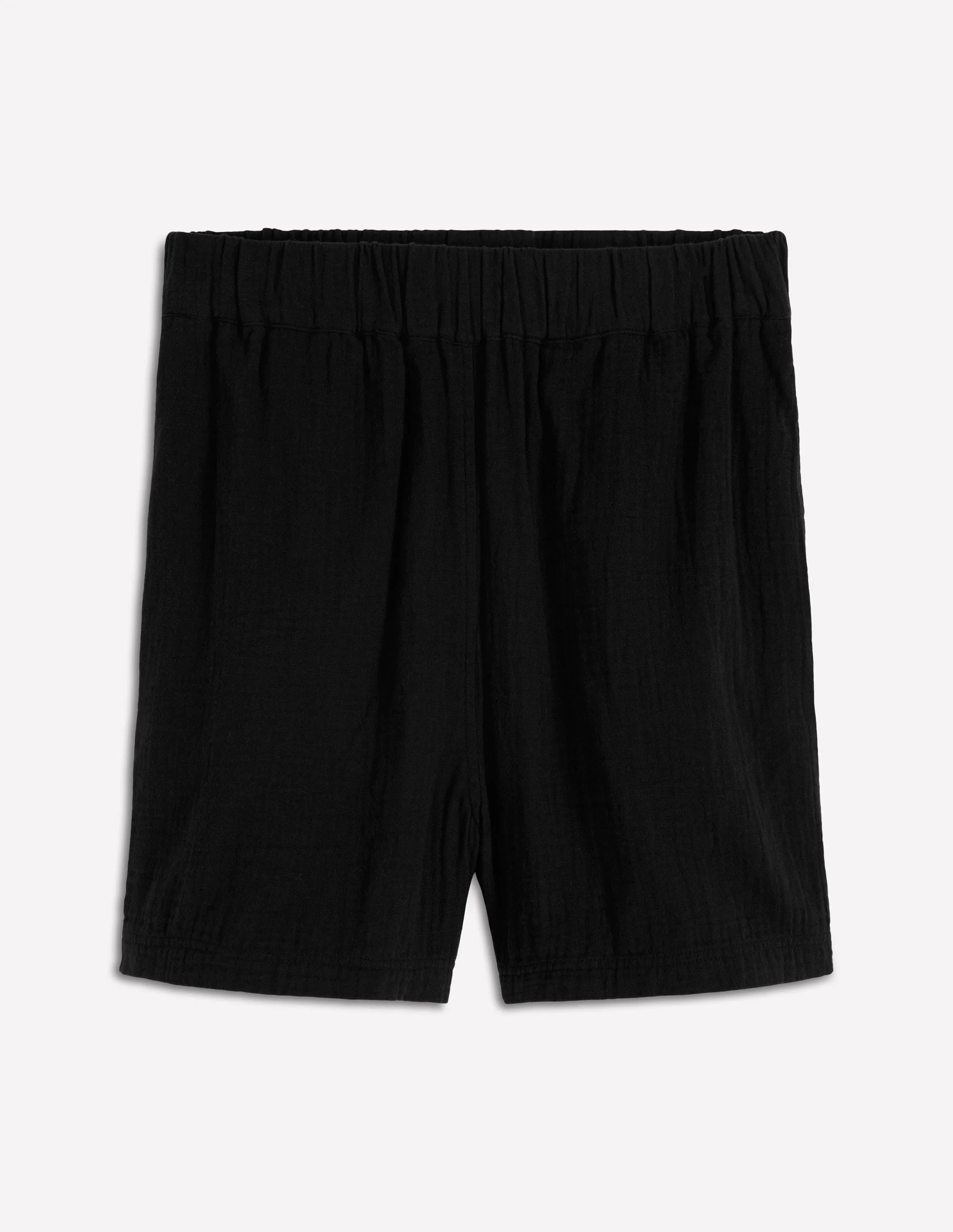 Pull-on Double Cloth Shorts-Black - 1