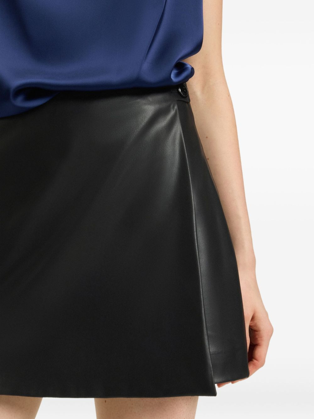 asymmetrical faux leather shorts - 6