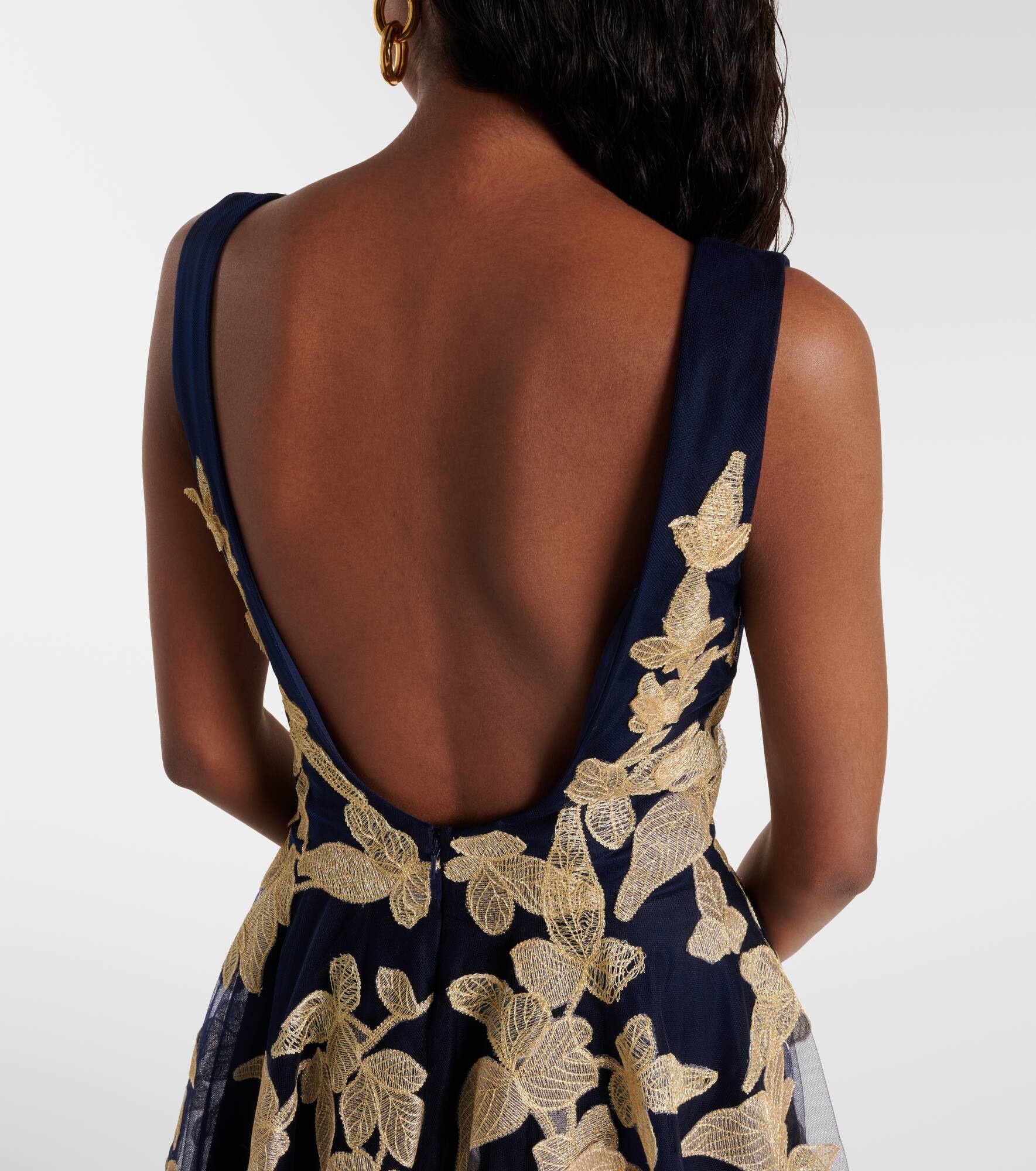 Arcangela appliqué tulle gown - 6