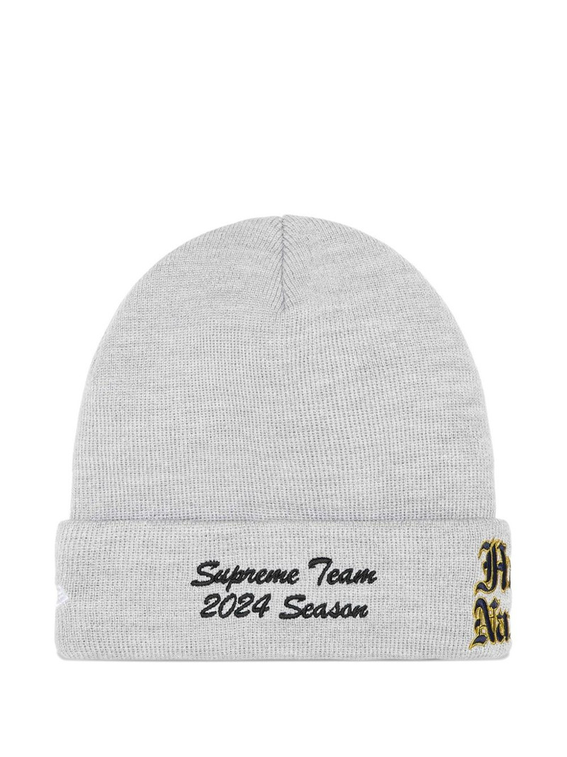 Supreme x New Era Salvation embroidered beanie hat outlook
