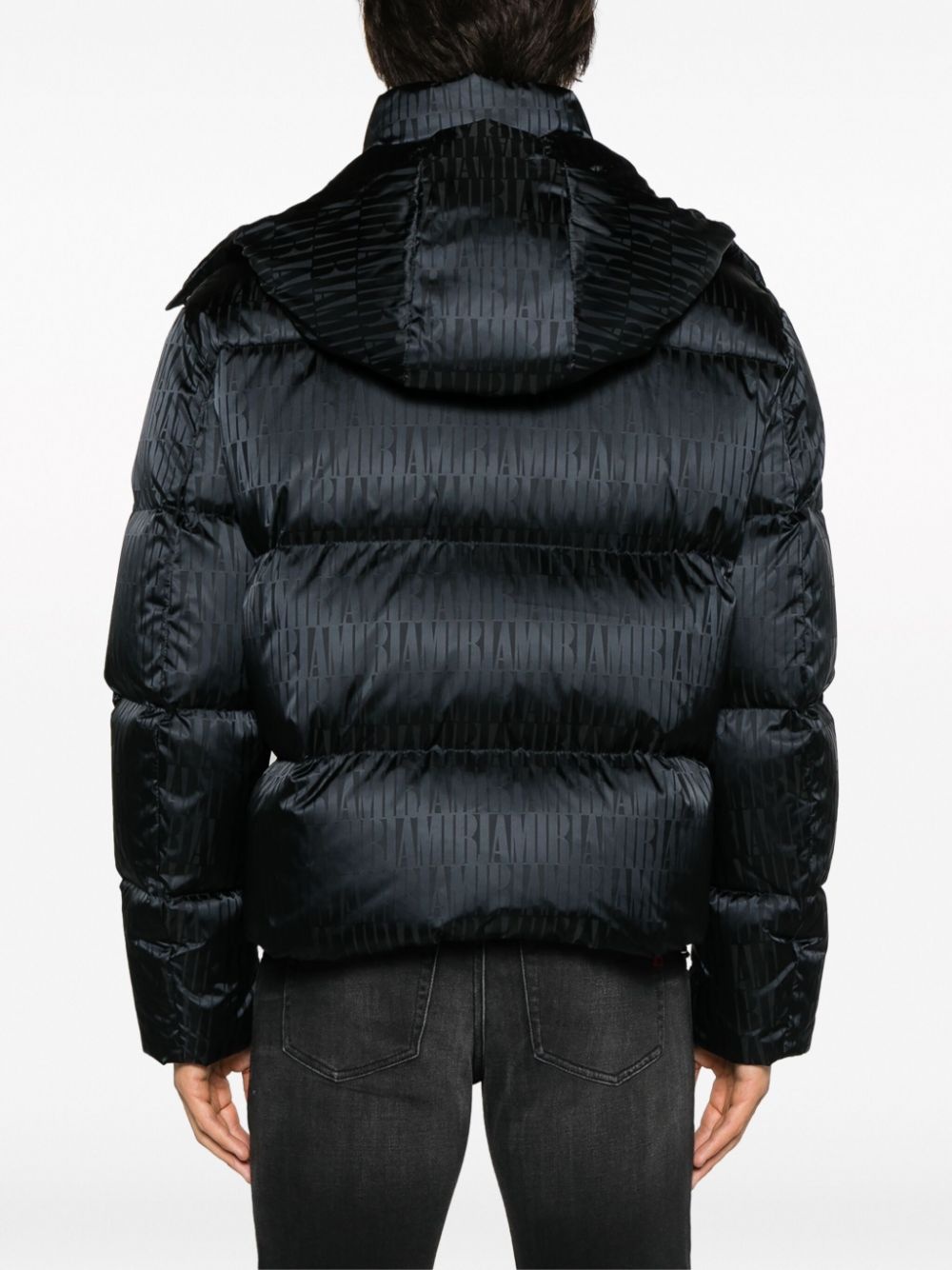 logo-print padded jacket - 4