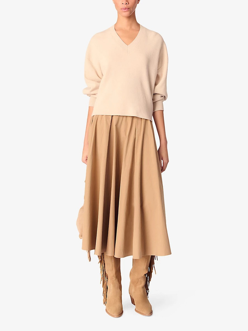 maje V-Neck Wool-Blend Jumper outlook