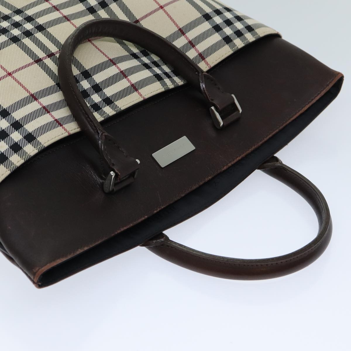 Burberry Nova Check Hand Bag Canvas Beige - 6