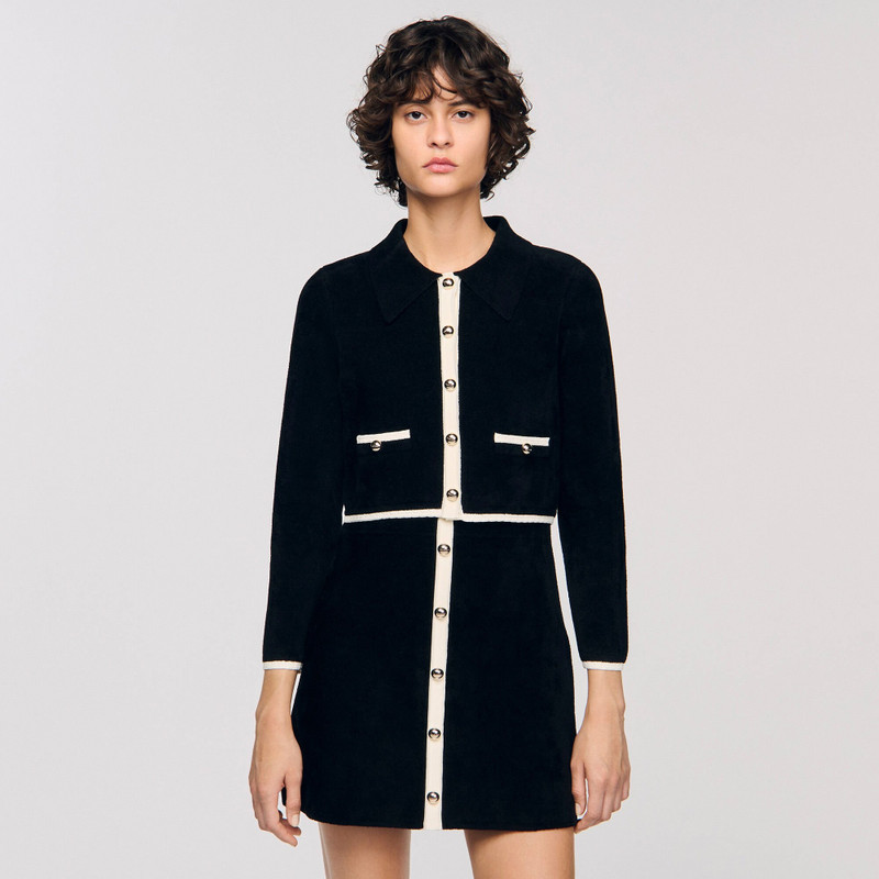 TWO-TONE SHIRT COLLAR CARDIGAN 5