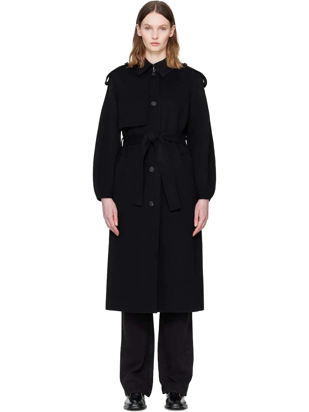 Black CEYLA Double-Face Wool Coat - 1