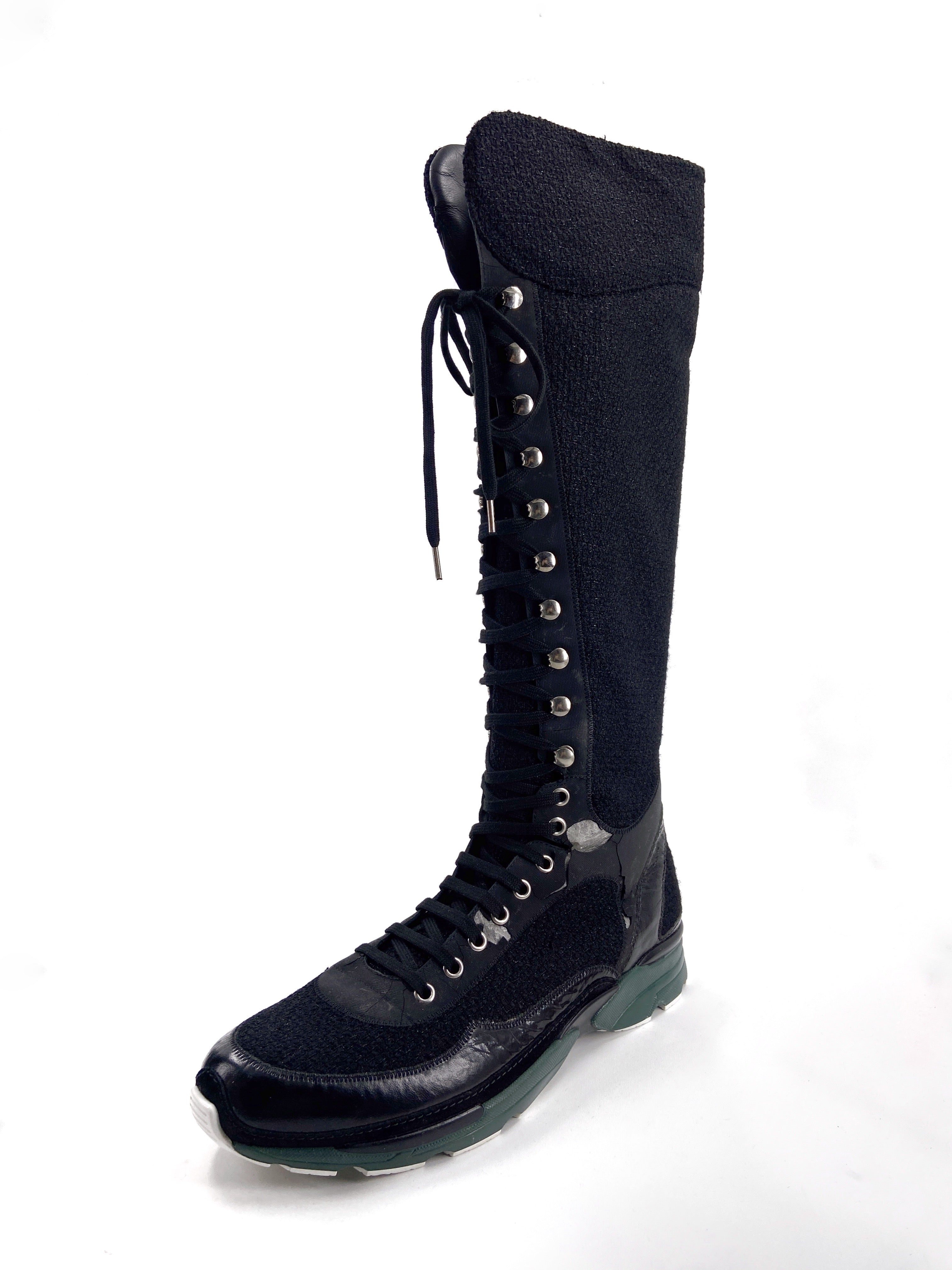 Karl Lagerfeld boots. Designer at Chanel Other Designers Karl Lagerfeld - Chanel - AW01 Logo Embossed  main image 3