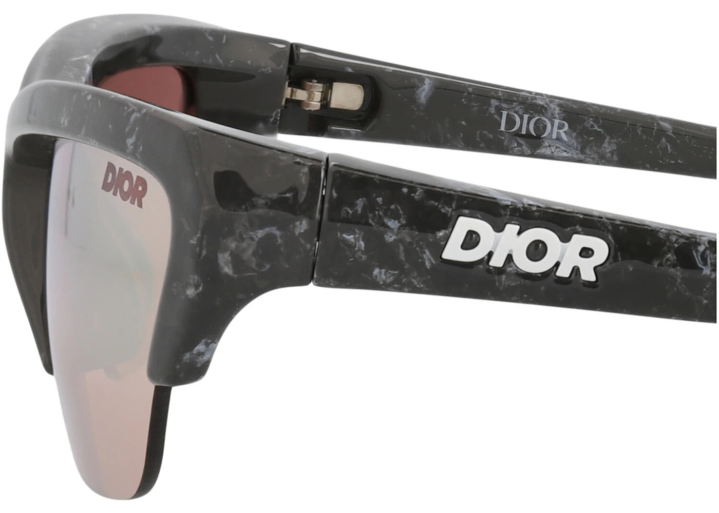 Dior Shield-Frame Injection Sunglasses Black Black Violet (DM40076U-60-05Y) - 4