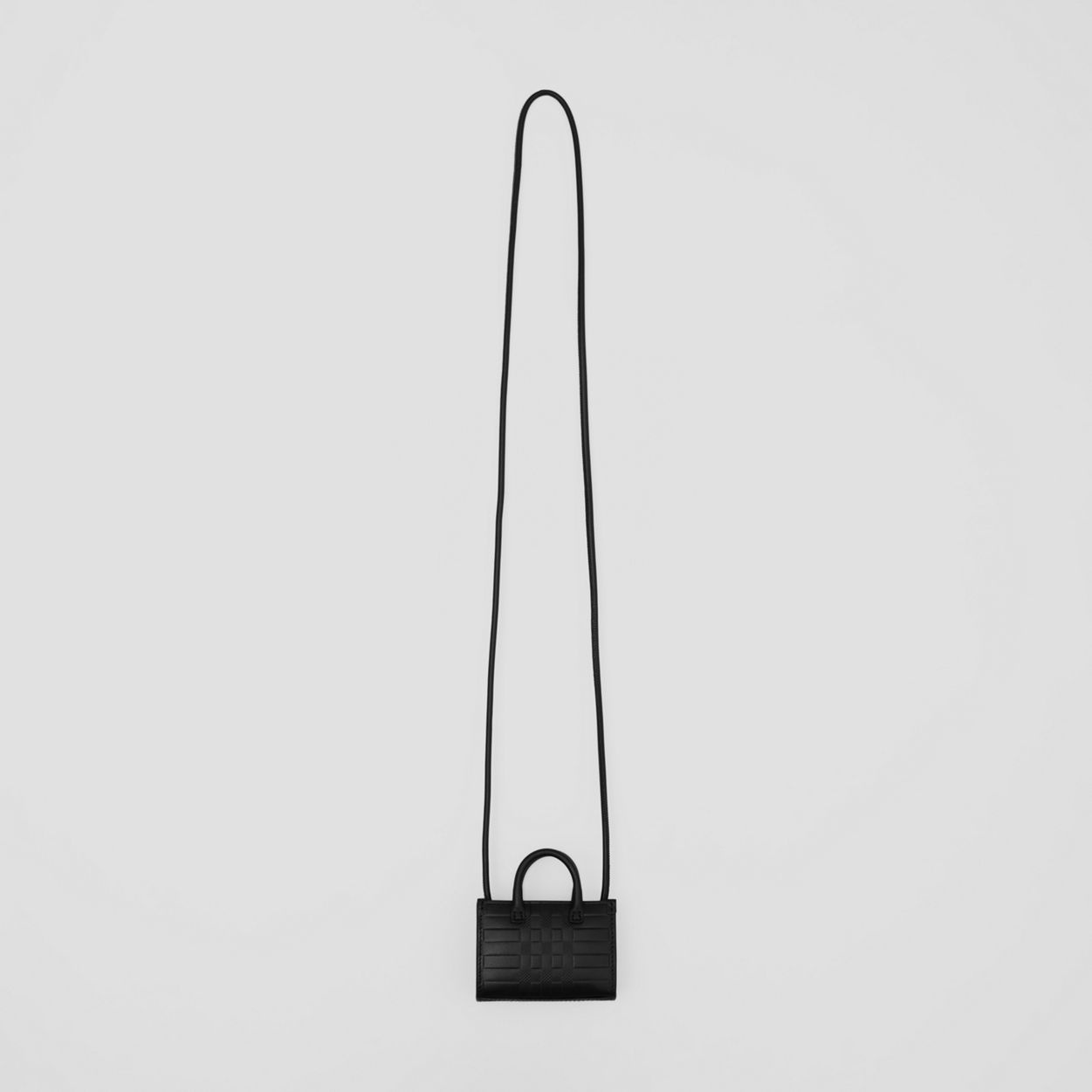Embossed Check Leather Micro Bag - 4
