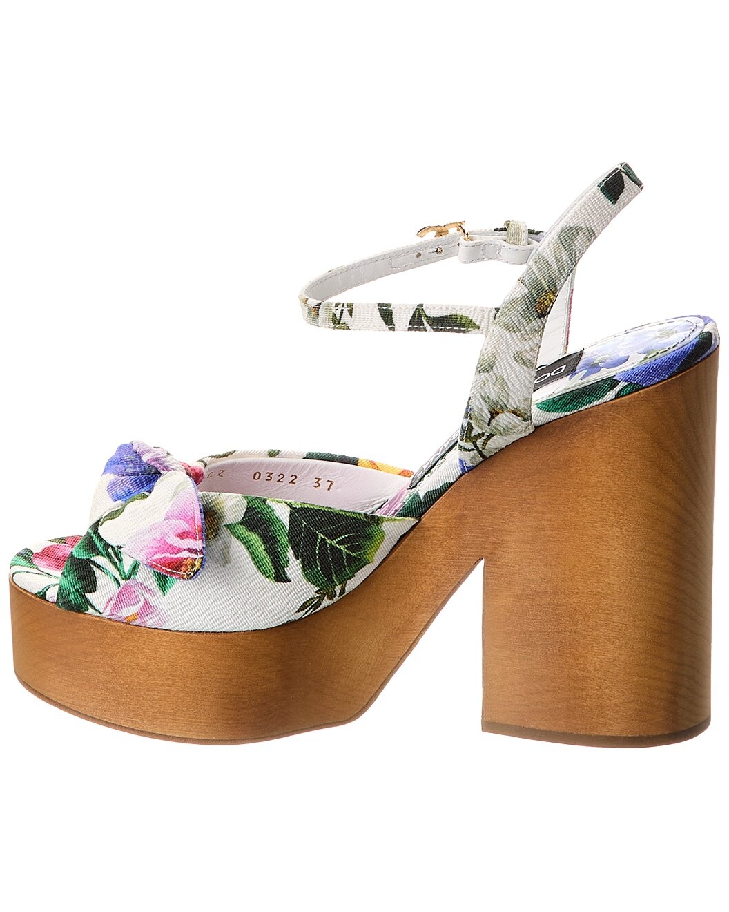 Dolce & Gabbana DG Logo Floral Jacquard Platform Sandal - 2