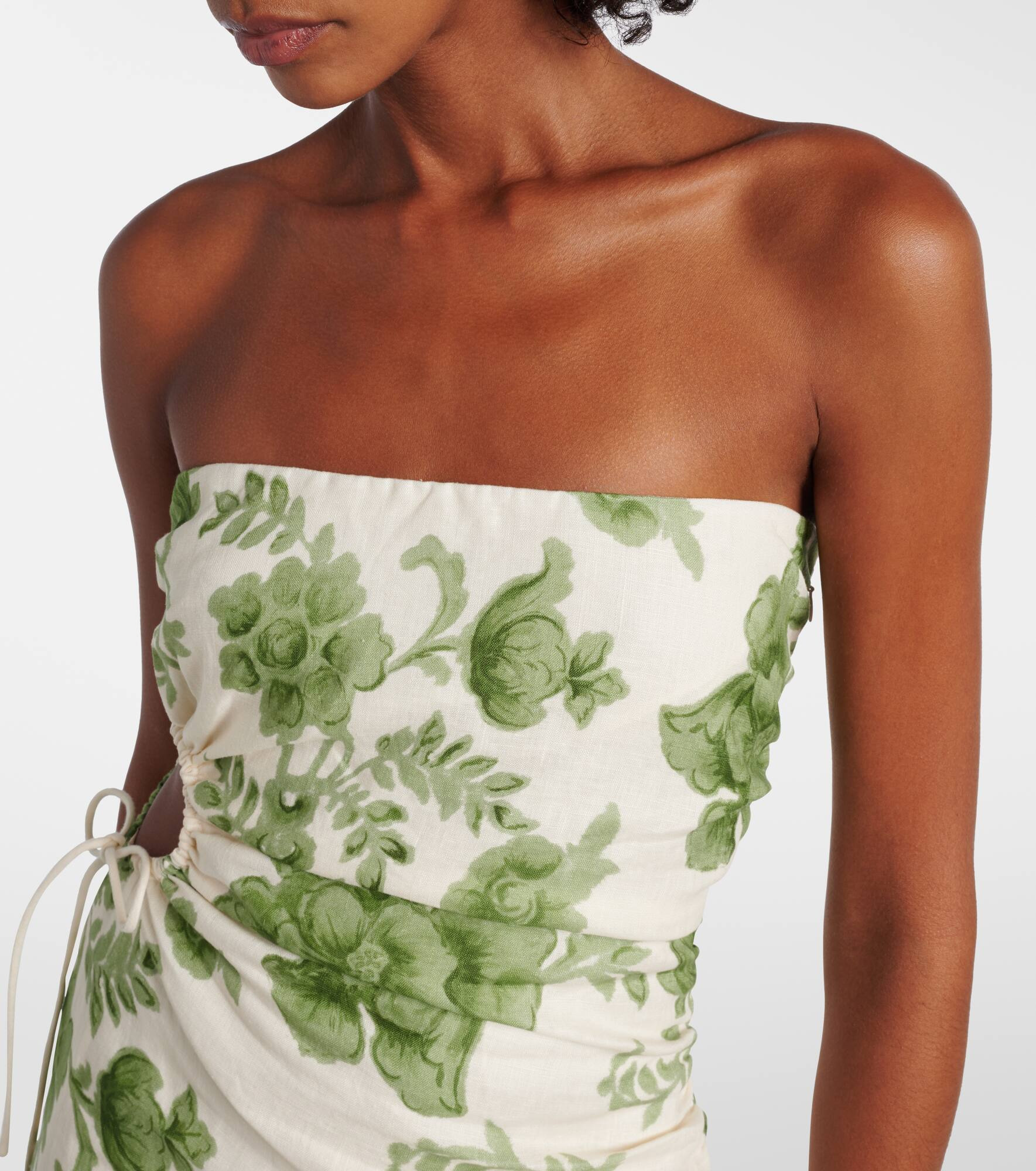 Gardella cutout floral linen midi dress - 4