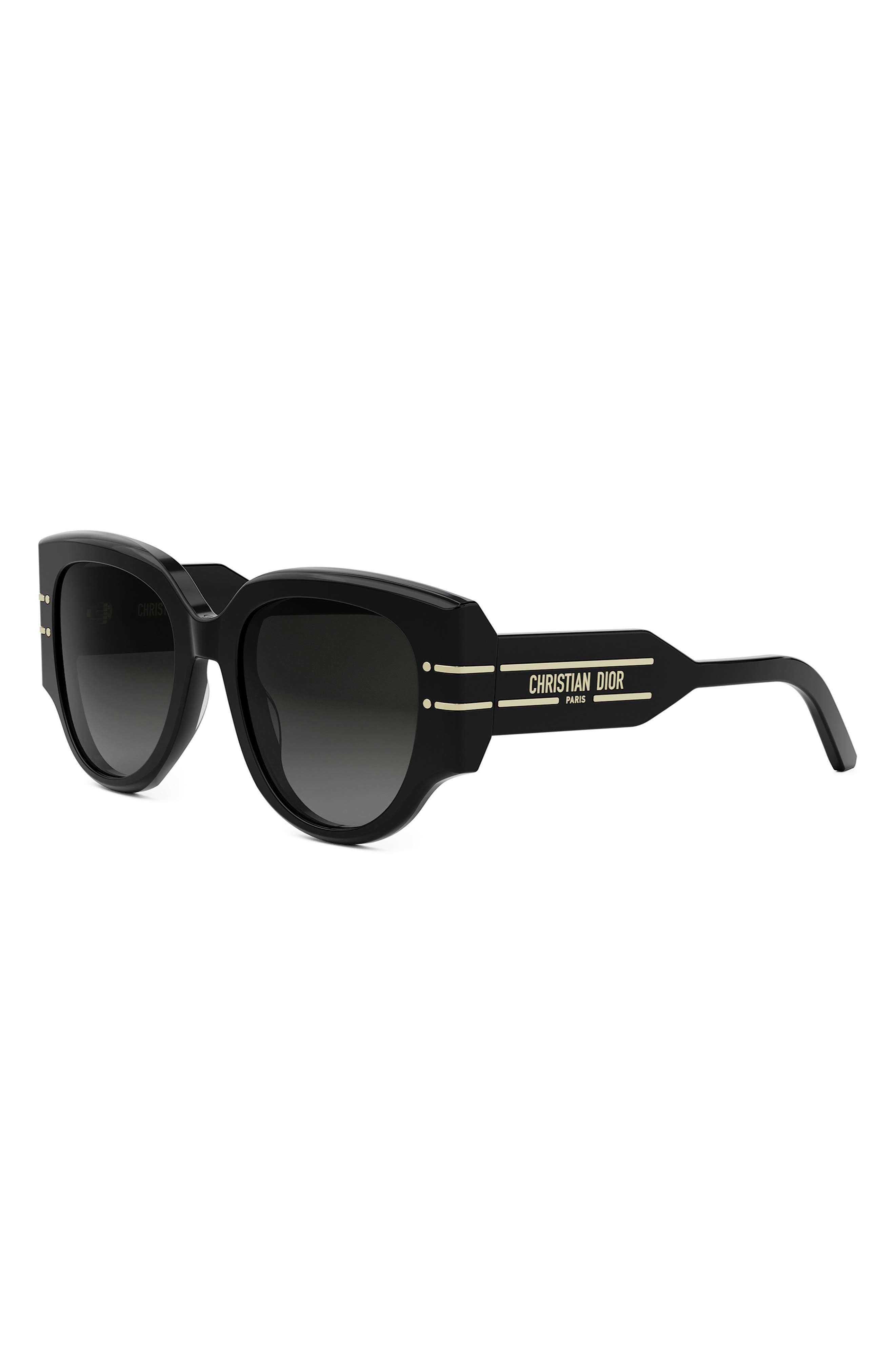 'DiorSignature R2I 53mm Butterfly Sunglasses in Shiny Black /Gradient Smoke at Nordstrom - 2