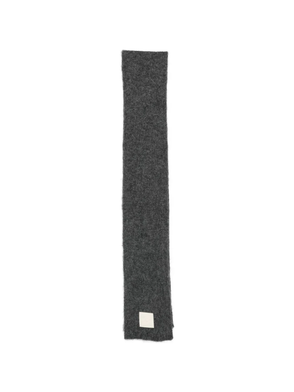 logo-patch knitted scarf - 1
