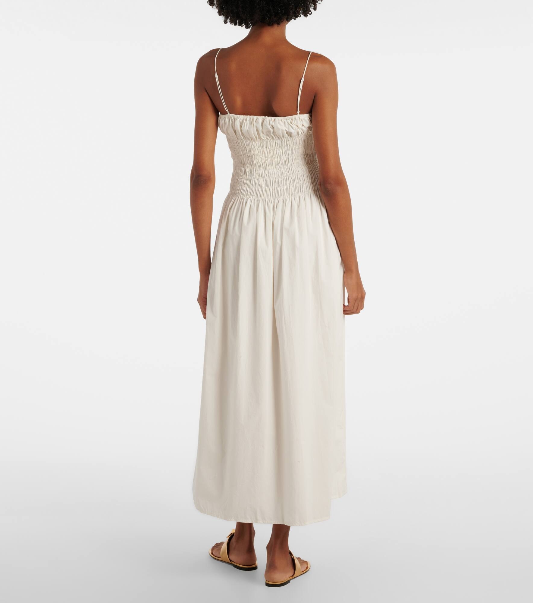 Shirred cotton maxi dress - 3