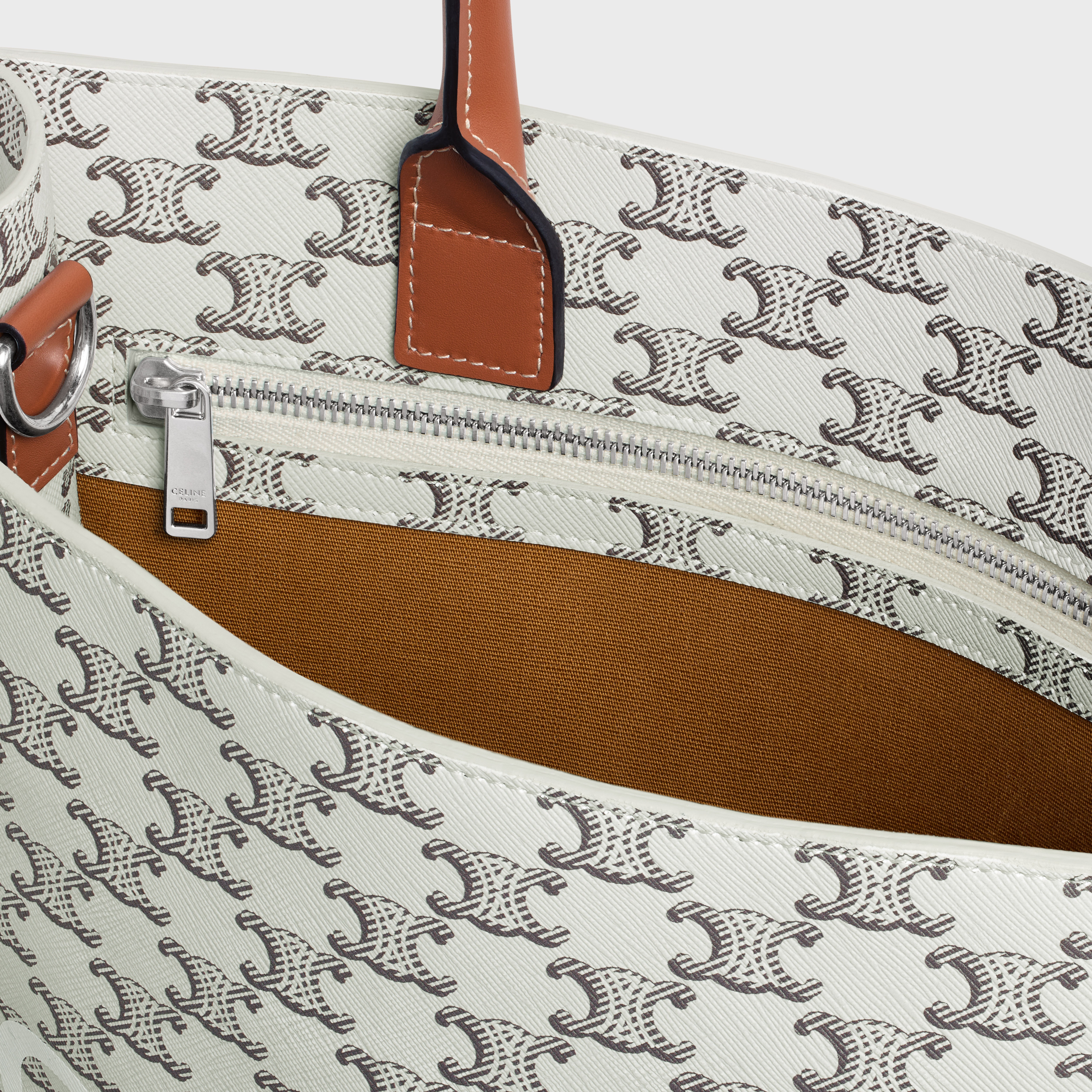 Medium Vertical Cabas in Triomphe Canvas with Celine print - 4