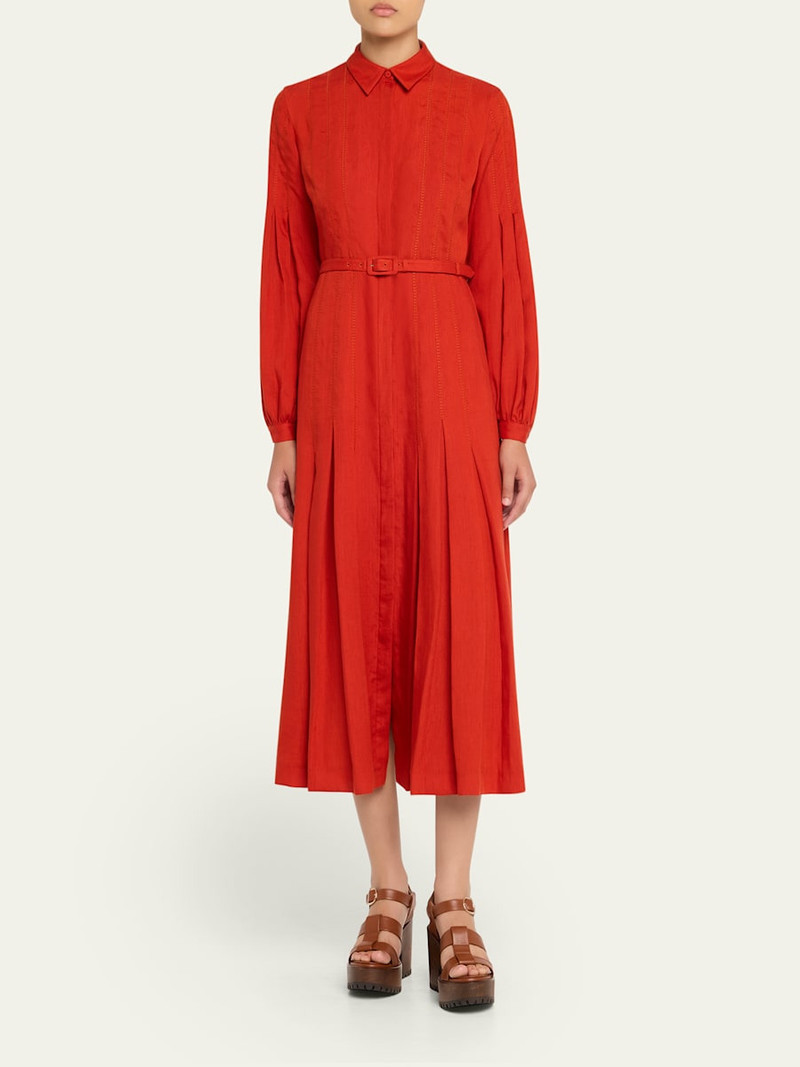 GABRIELA HEARST Aleka Long-Sleeve Linen Shirtdress outlook