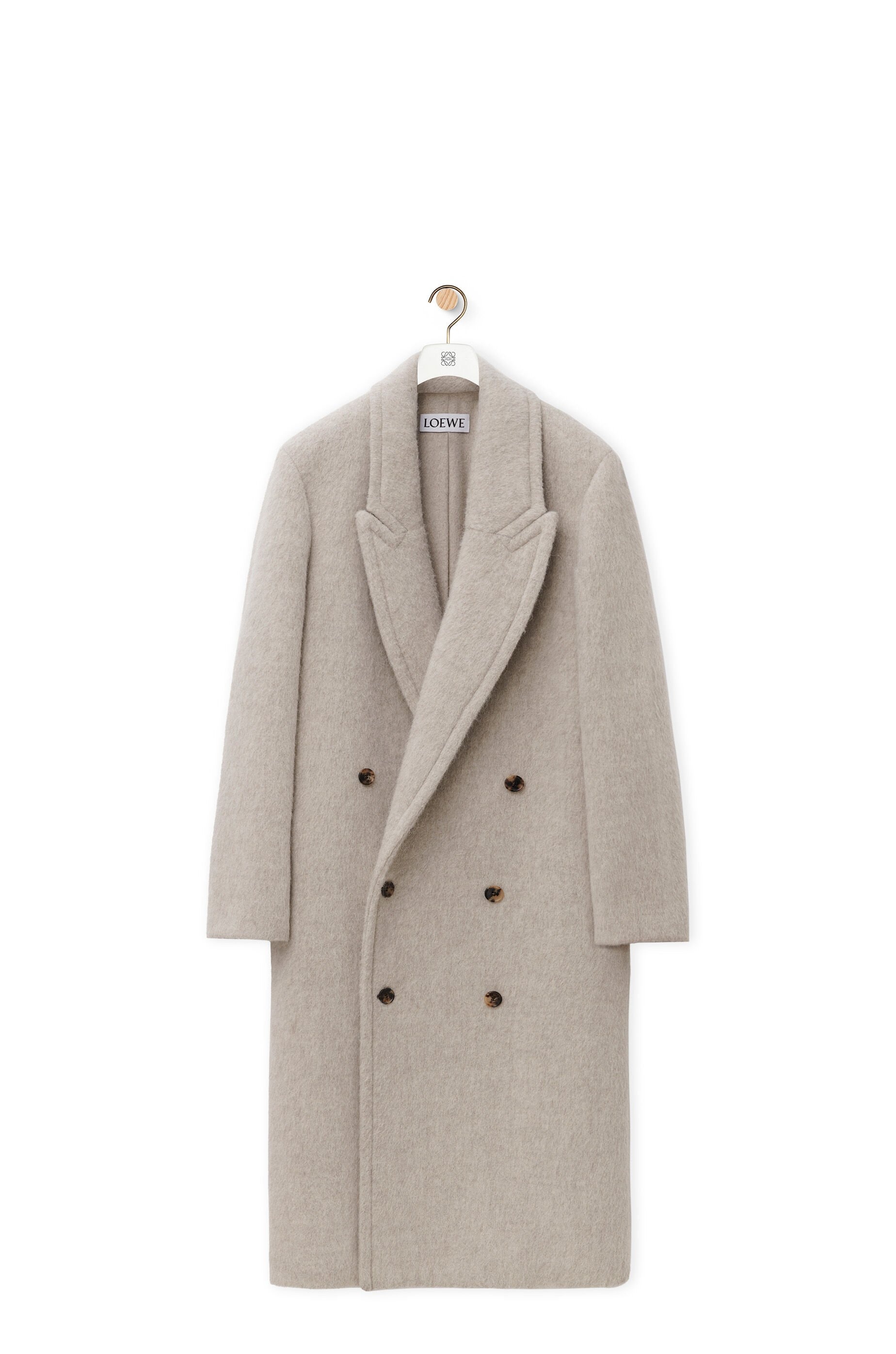 Double-breasted coat in lama and wool - 1